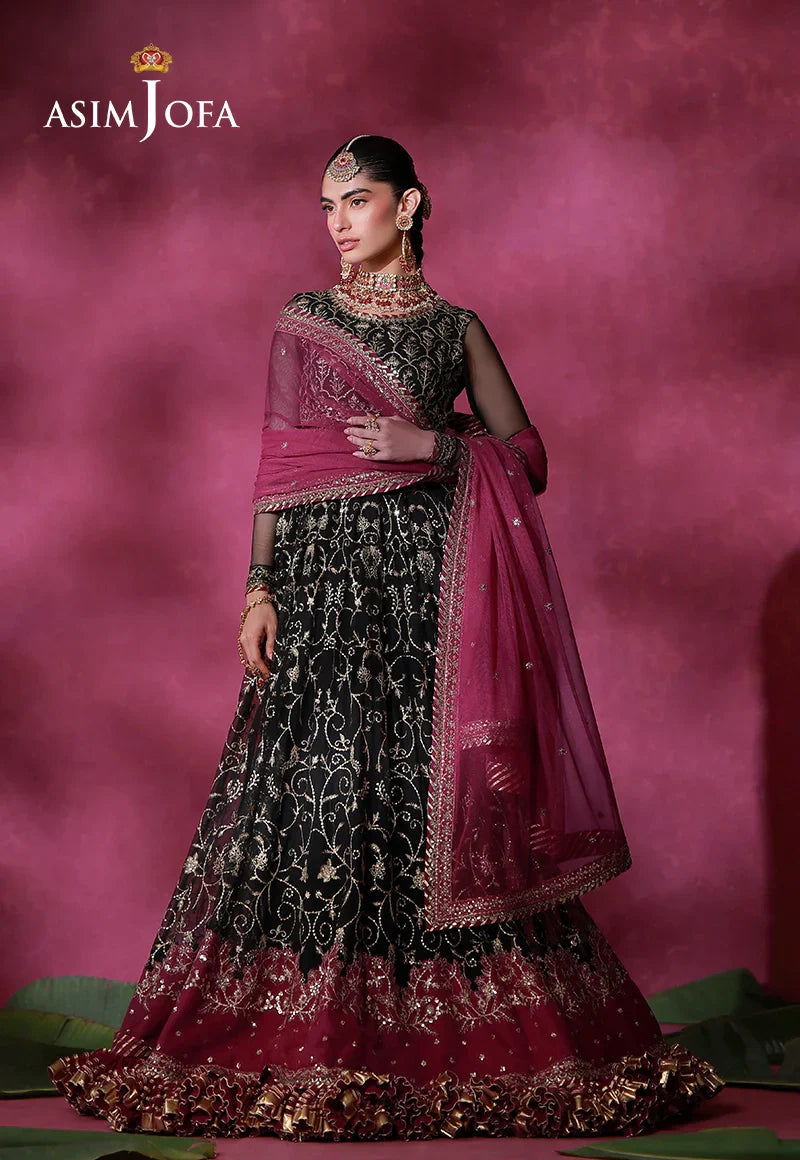 Asim Jofa | Festive Collection 26 | AJULFI-01 Embroidered Net 2 Pcs