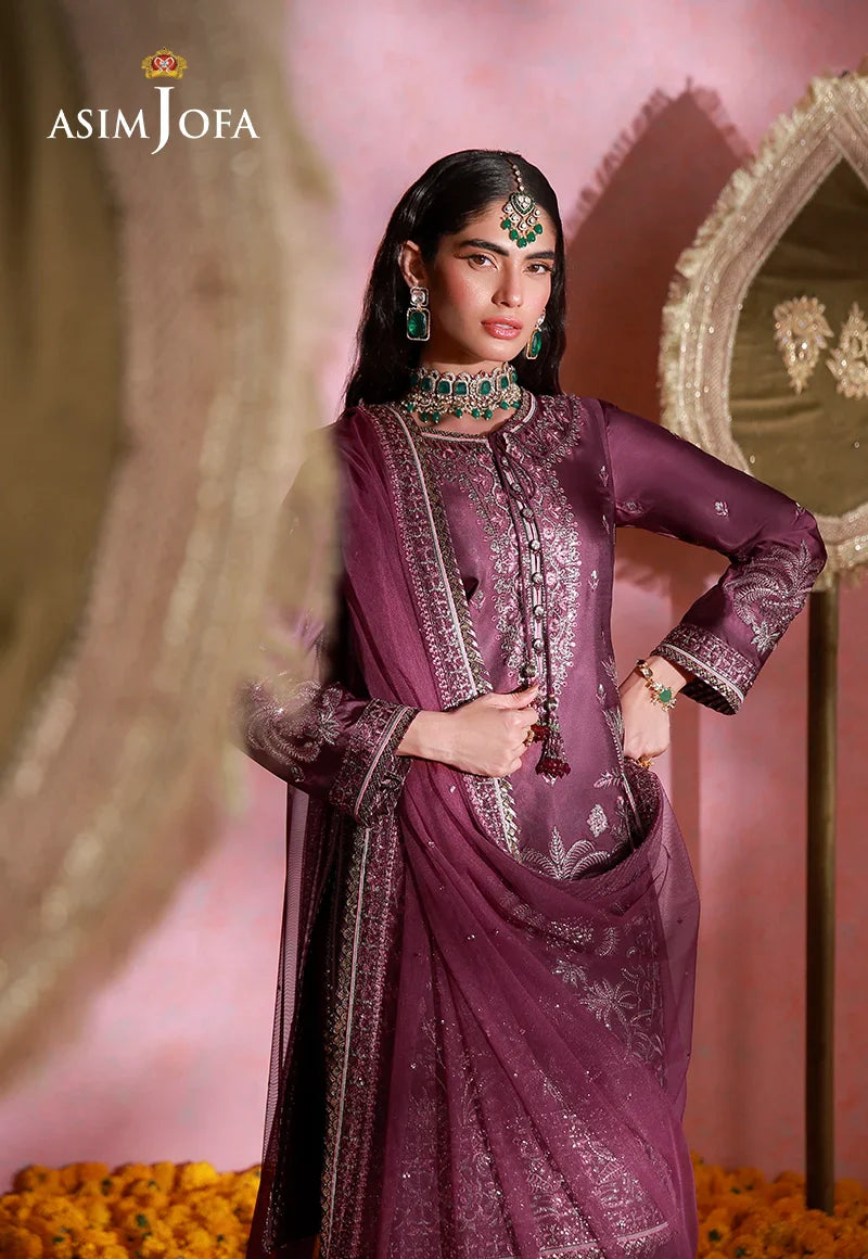 Asim Jofa | Festive Collection 26 | AJULFI-03 Embroidered Charmeuse Silk  3 Pcs