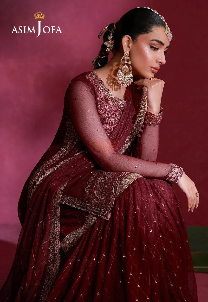 Asim Jofa | Festive Collection 26 | AJULFI-06 Embroidered Net  3 Pcs