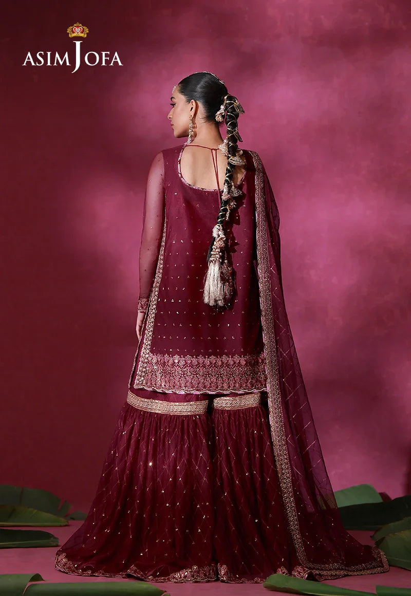 Asim Jofa | Festive Collection 26 | AJULFI-06 Embroidered Net  3 Pcs