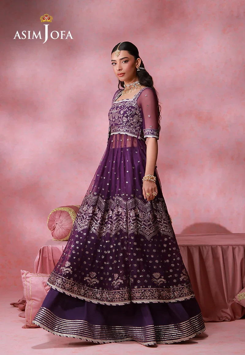 Asim Jofa | Festive Collection 26 | AJULFI-09 Embroidered Net 2 Pcs
