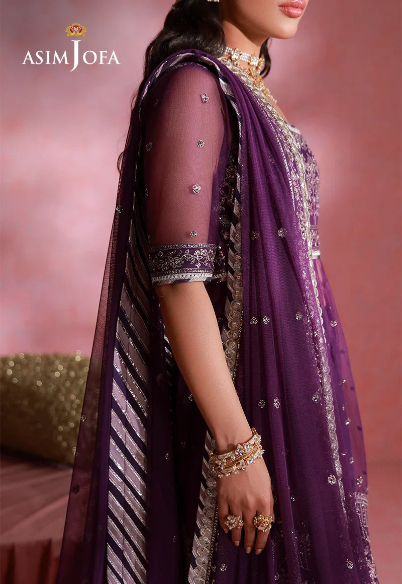 Asim Jofa | Festive Collection 26 | AJULFI-09 Embroidered Net 2 Pcs