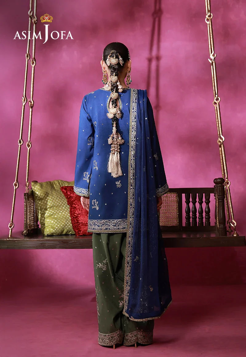 Asim Jofa | Festive Collection 26 | AJULFI-10 Embroidered Raw Silk 3 Pcs