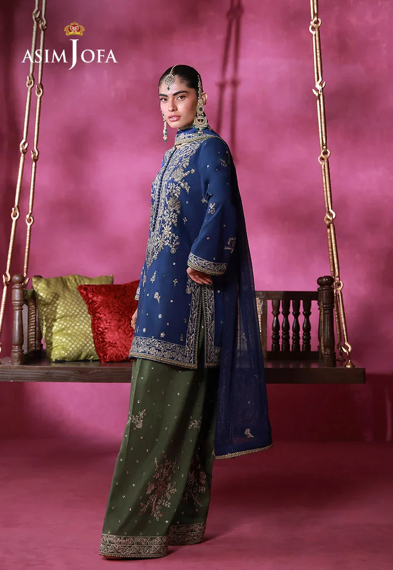 Asim Jofa | Festive Collection 26 | AJULFI-10 Embroidered Raw Silk 3 Pcs