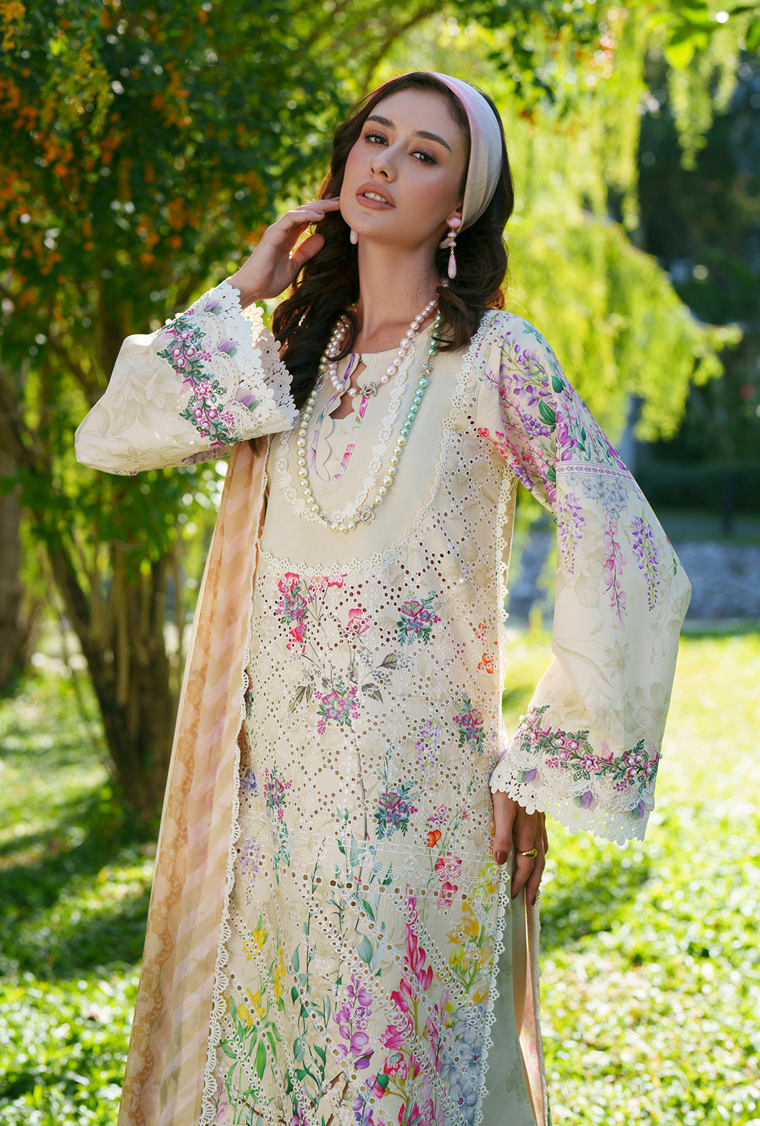 AJR Couture | Printed Chikankari 26 | Lila