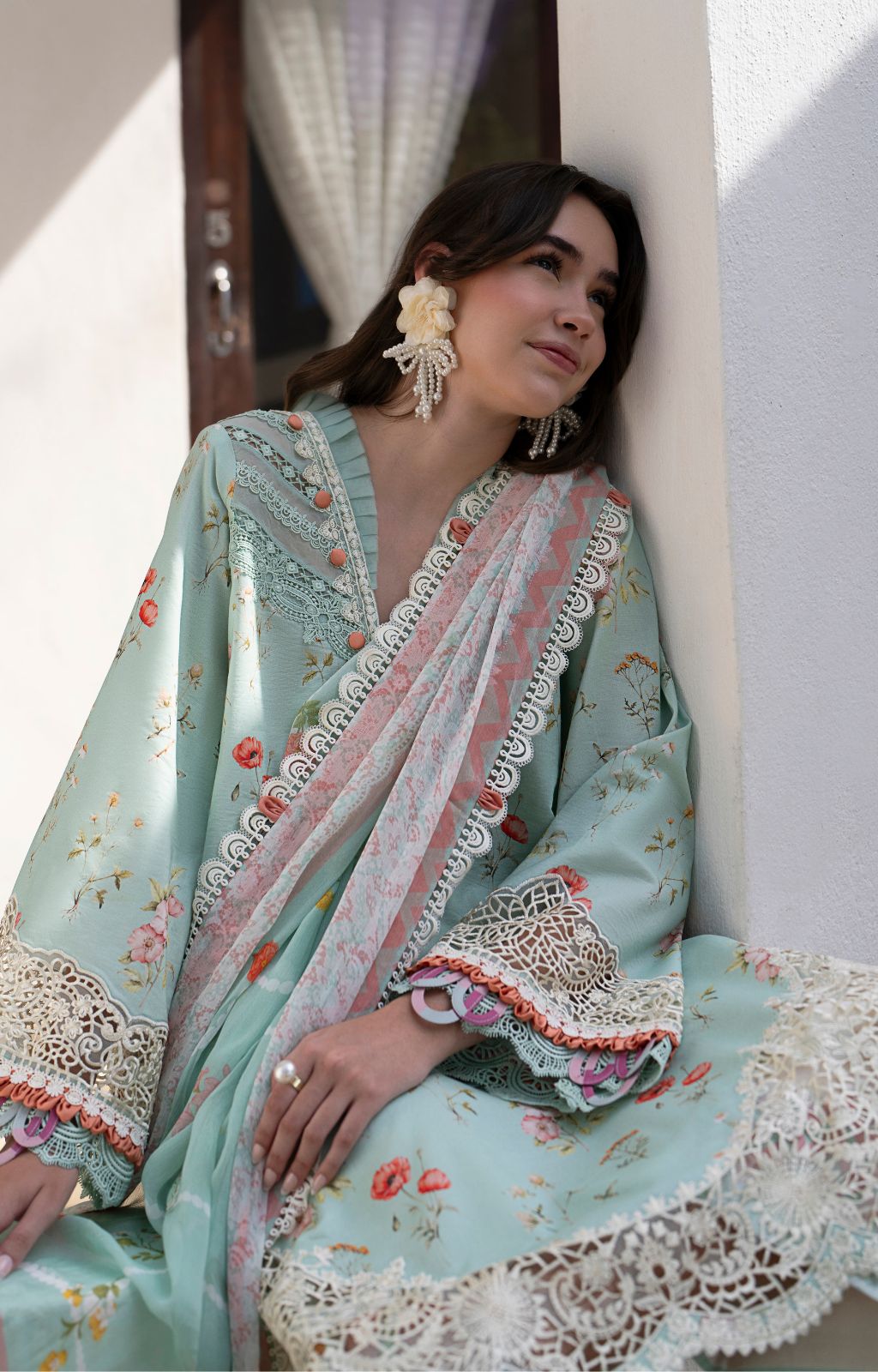 AJR Couture | Printakari Lawn 25 | Aqua