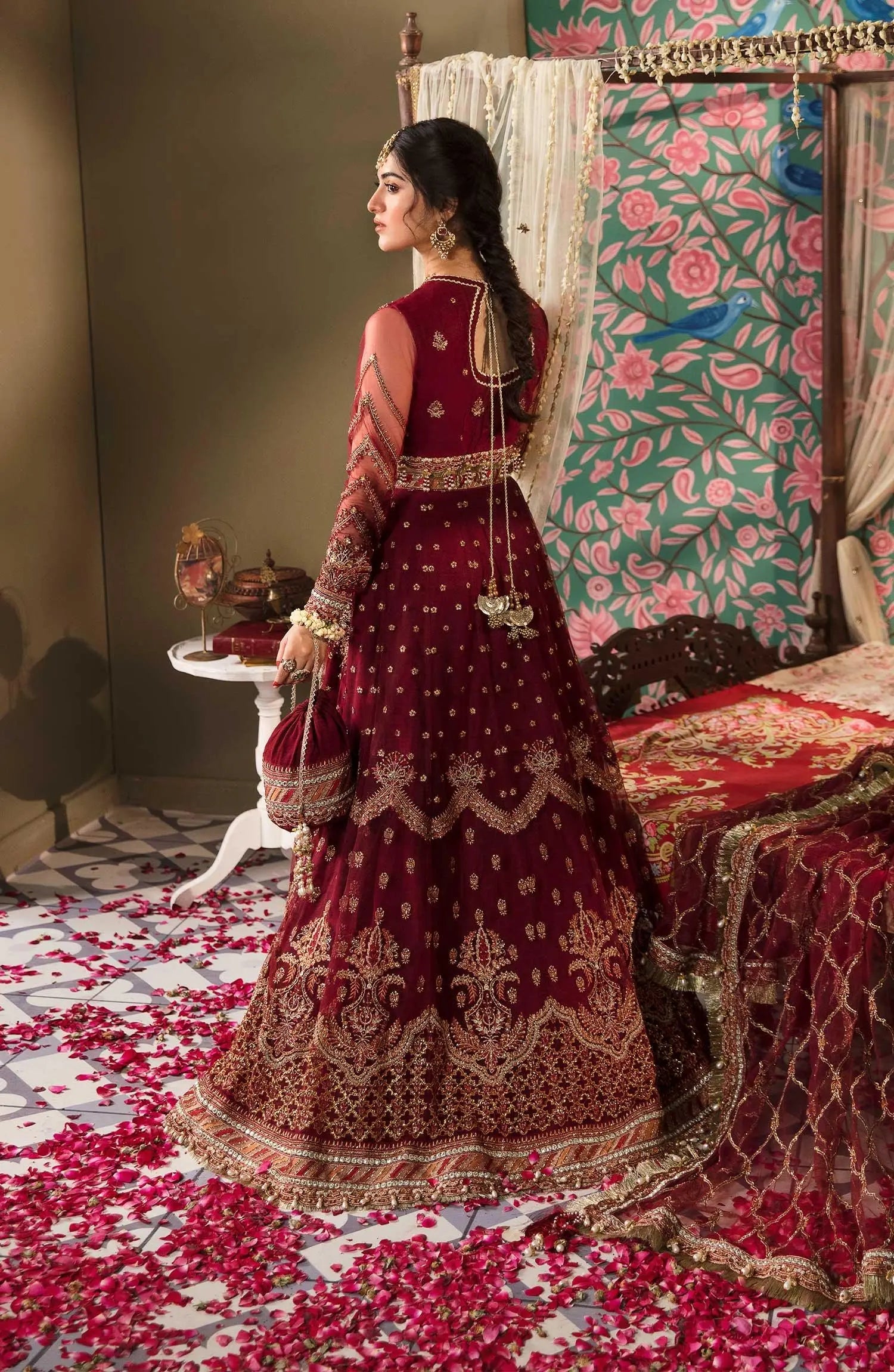 Zarin by Eleshia Unstitched Embroidered Net 3Pc Suit - ASHMIZA - House Of Anaya