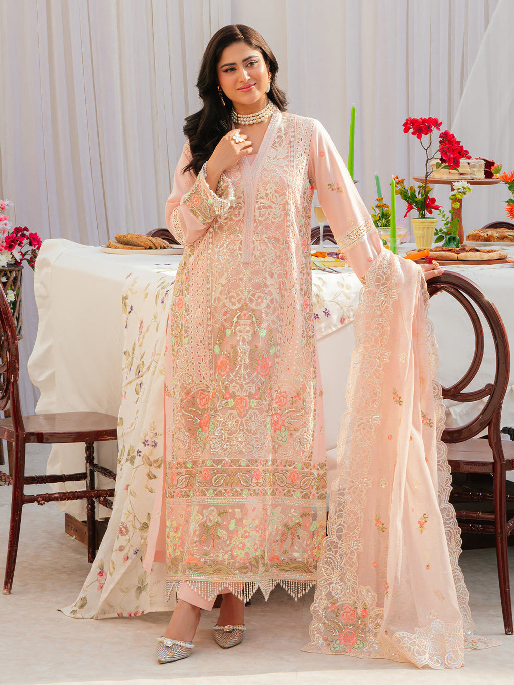Mahnur | Allenura Luxury Lawn 24 | AZURE - Riwayat-e-Khas