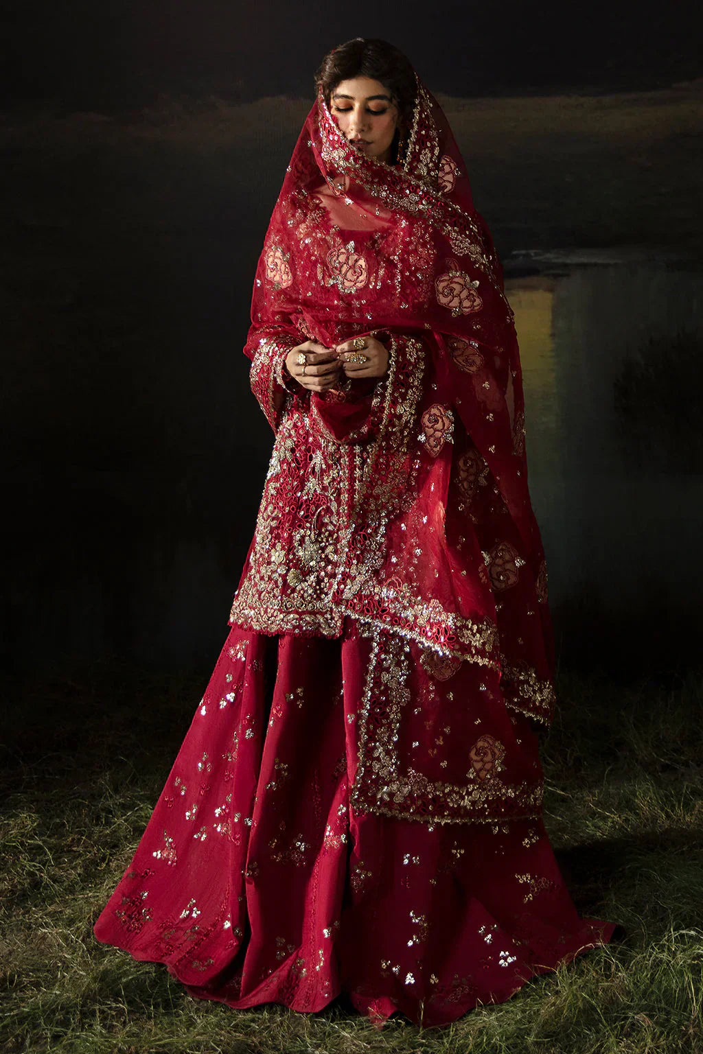 Hayat by Afrozeh Embroidered Organza 3Pc Suit AFH-24-07 ABEER