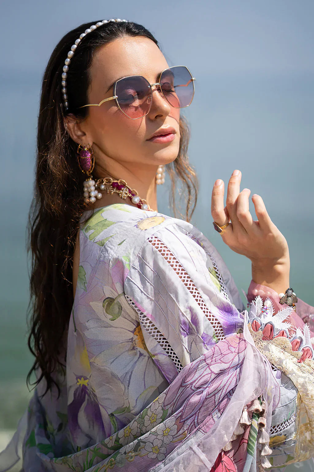 AJR Couture | Alif Signature Luxury Lawn 24 | Lyra - House Of Anaya