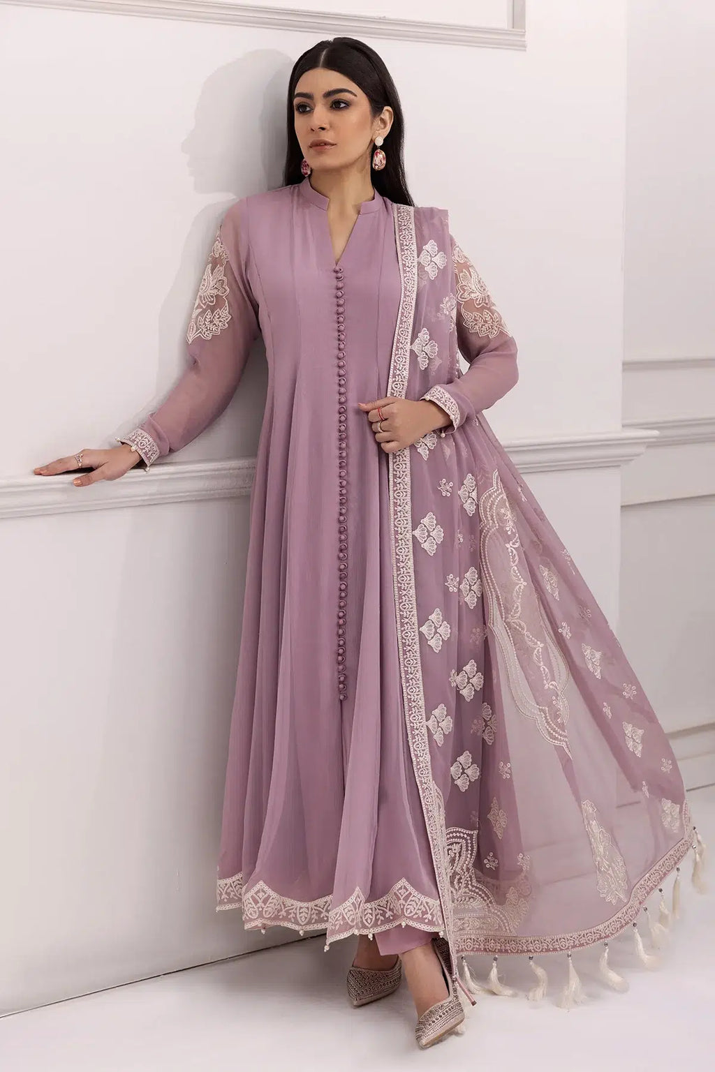 Alizeh | Formals Collection | Lilac Dress 3 piece - RTW1006 - House Of Anaya