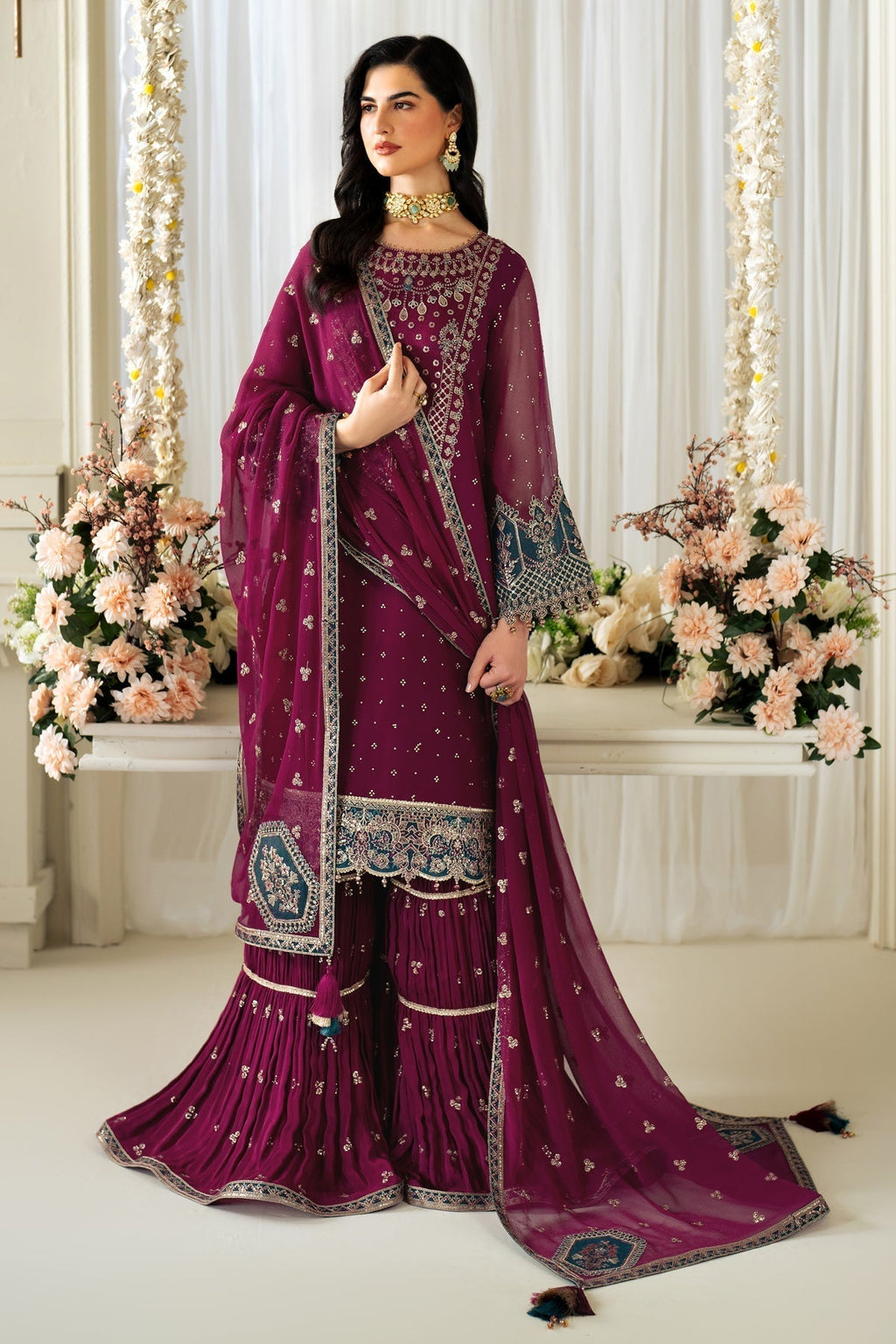 Alizeh | Selene Luxury Chiffon Collection 25 | AF-PS-8001-Rosie - House Of Anaya