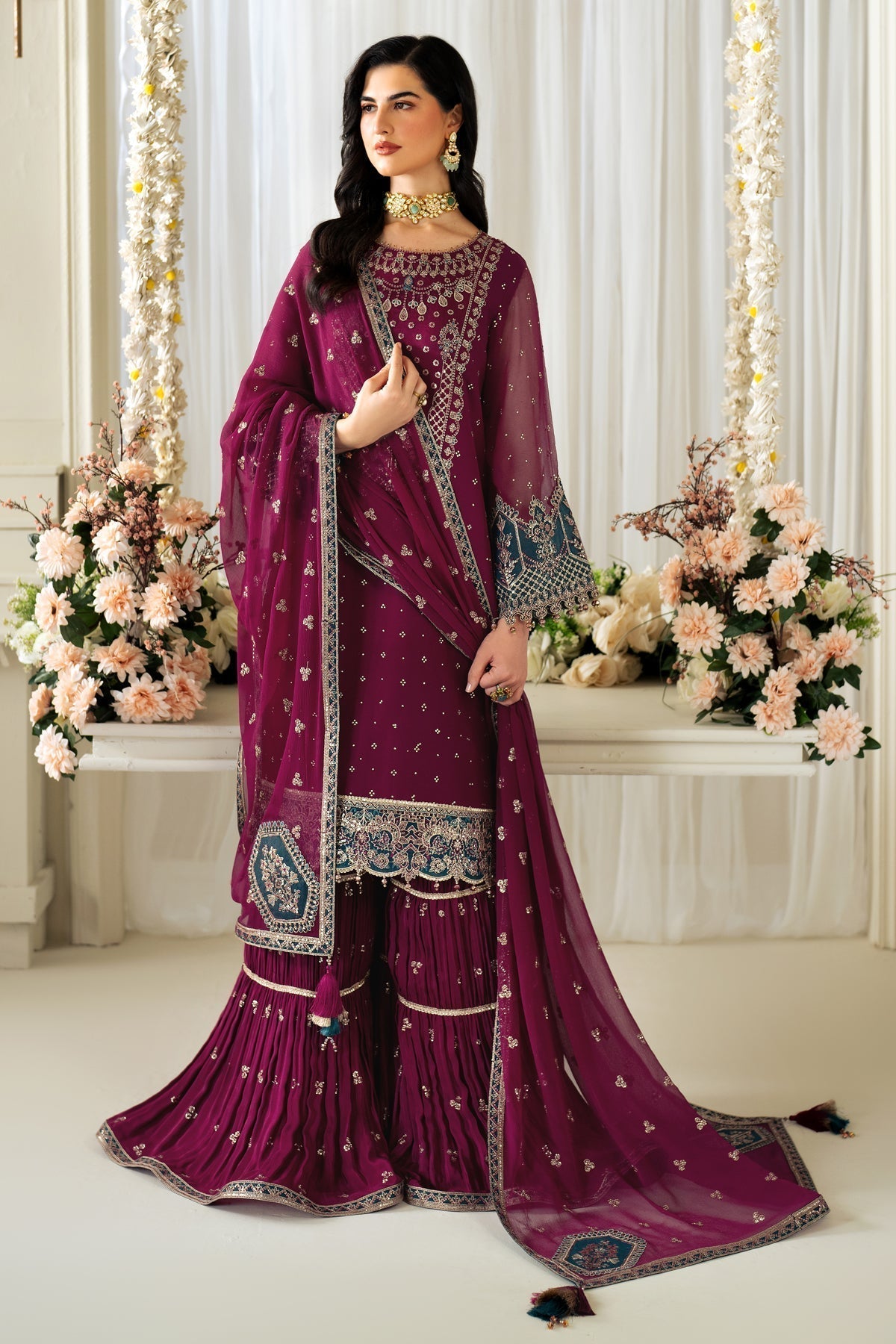 Alizeh | Selene Luxury Chiffon Collection 25 | AF-PS-8001-Rosie - House Of Anaya