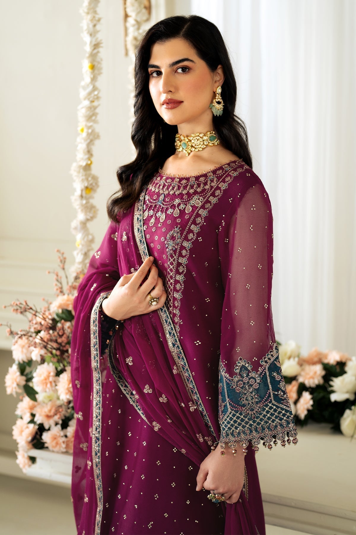 Alizeh | Selene Luxury Chiffon Collection 25 | AF-PS-8001-Rosie - House Of Anaya