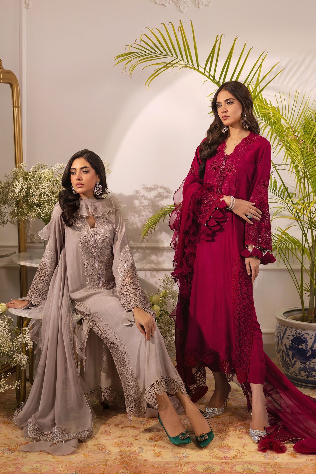 Annus Abrar | Sera Luxury | Ashni - Cranberry