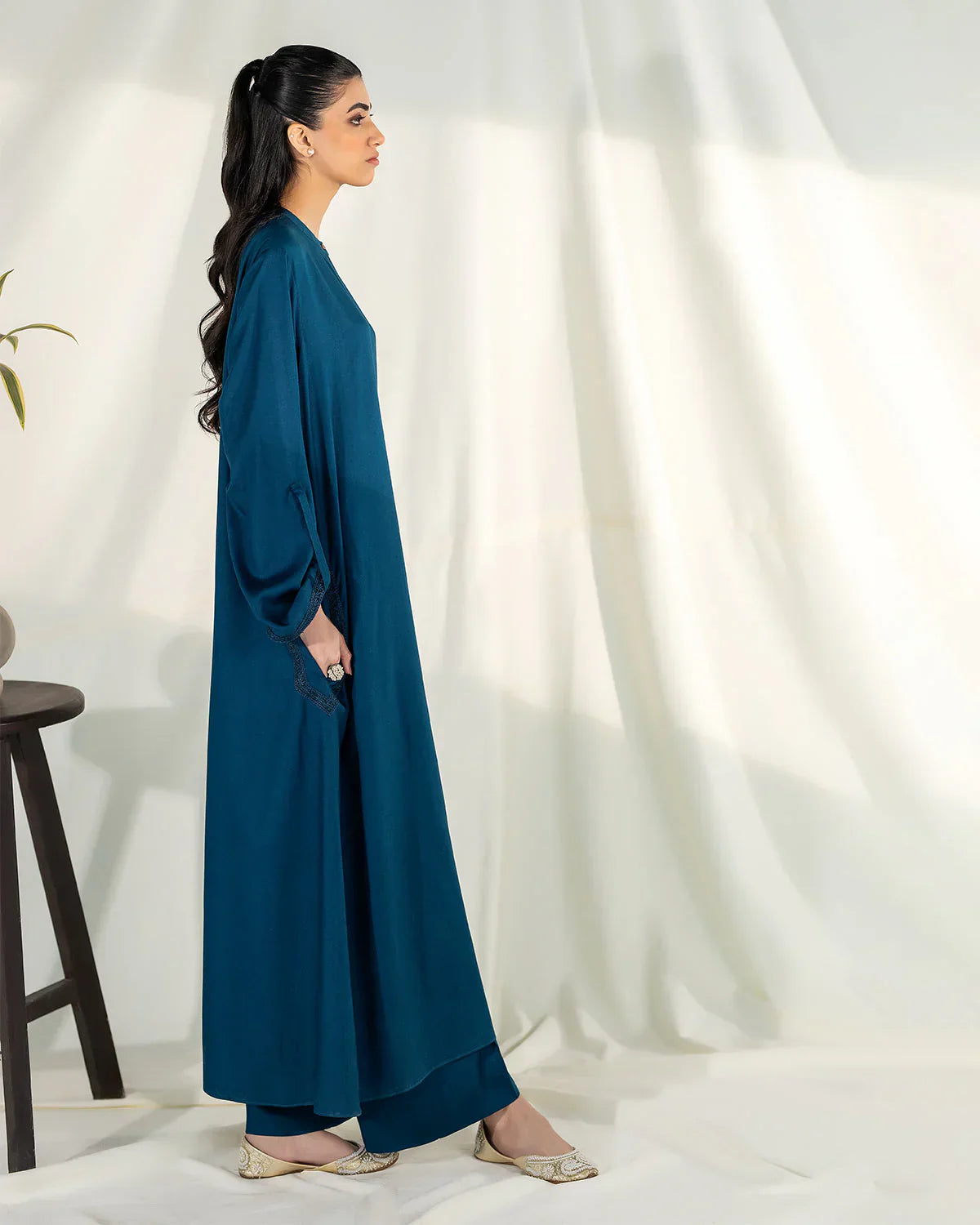 Zevk | Winter flavour Kaftan | AQUA TEAL