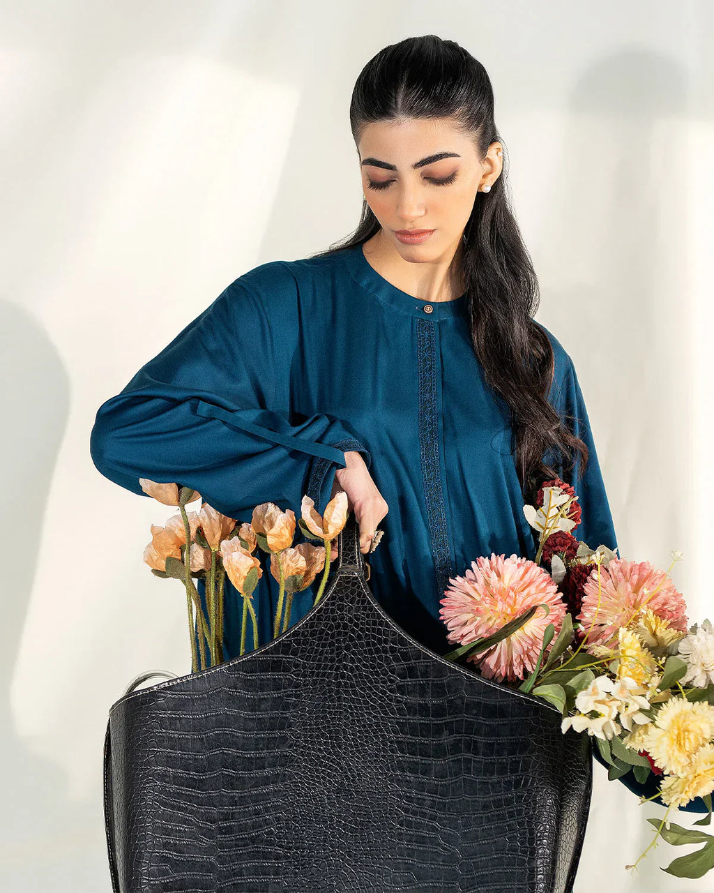 Zevk | Winter flavour Kaftan | AQUA TEAL