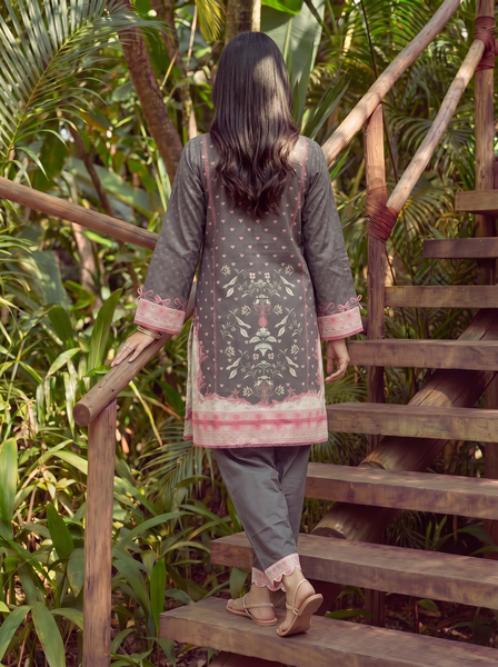 Dhanak | Casual Pret | BLACK LAWN 2PCS EMBROIDERED KURTA WITH TROUSER