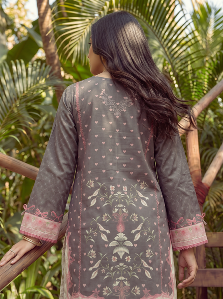 Dhanak | Casual Pret | BLACK LAWN 2PCS EMBROIDERED KURTA WITH TROUSER