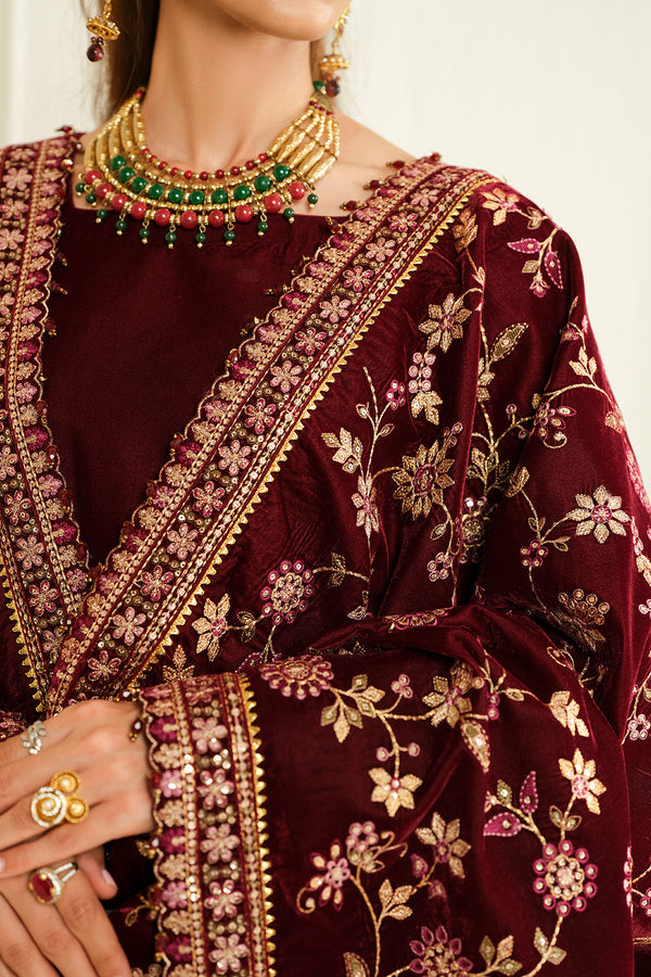 Baroque | Luxury Pret 24 | VELVET SUIT PR-1013 - House Of Anaya