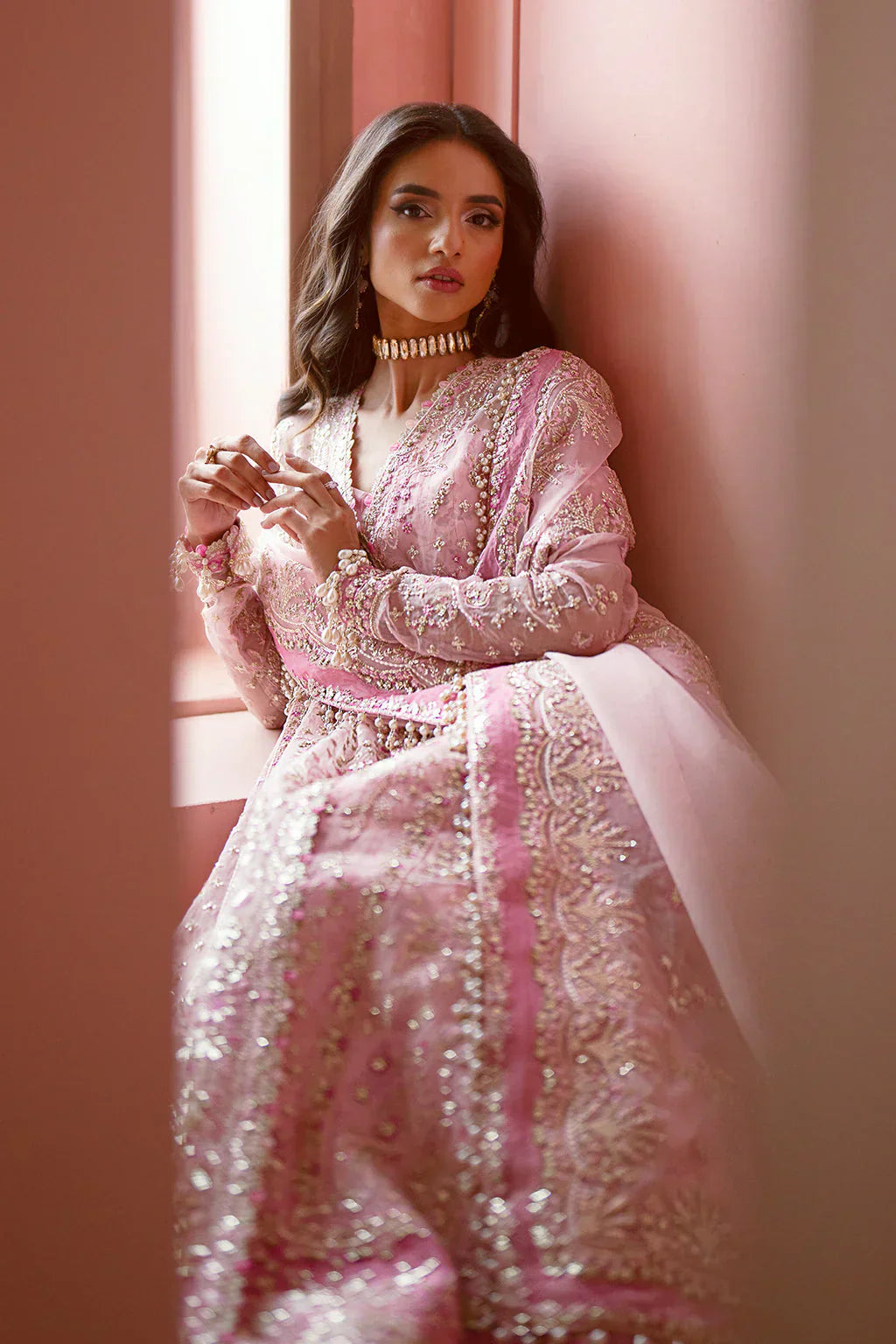 Ayzel Luminara Embroidered Organza 3Pc Suit AWF-04 BELLA