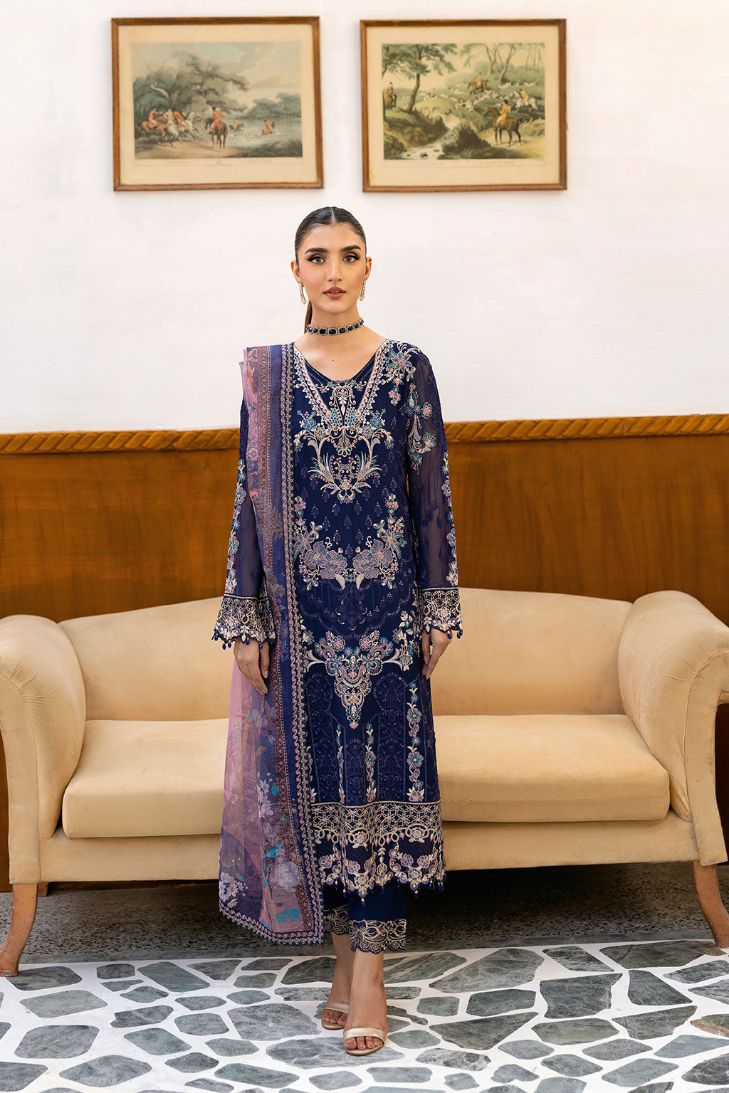 Ramsha | Chevron Chiffon Collection | A-1012 - House Of Anaya