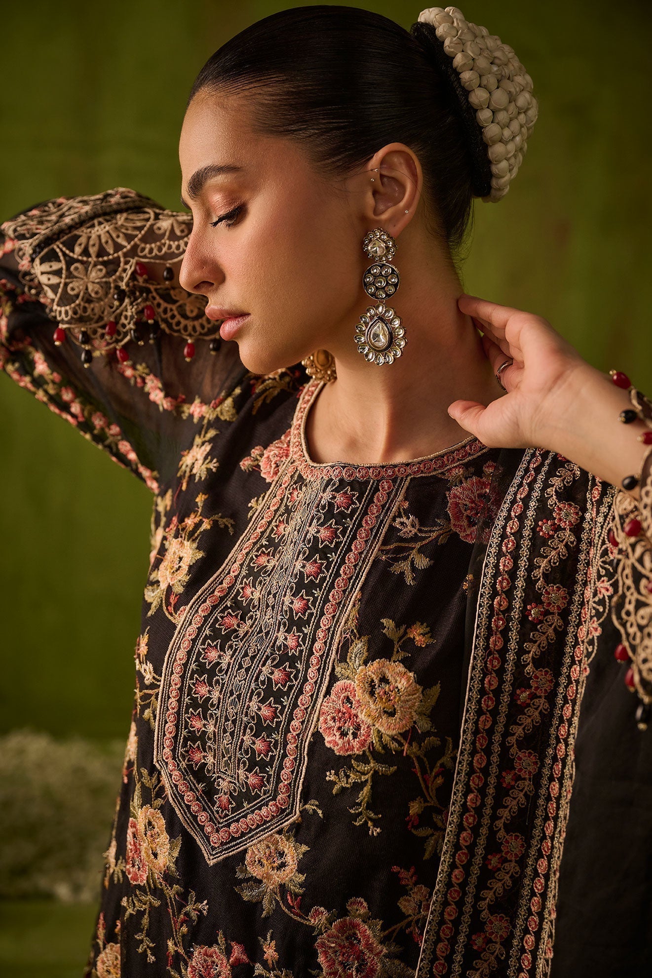 Dhanak | Festive Formals | SS24DU-3192 Black 3Pcs - House Of Anaya