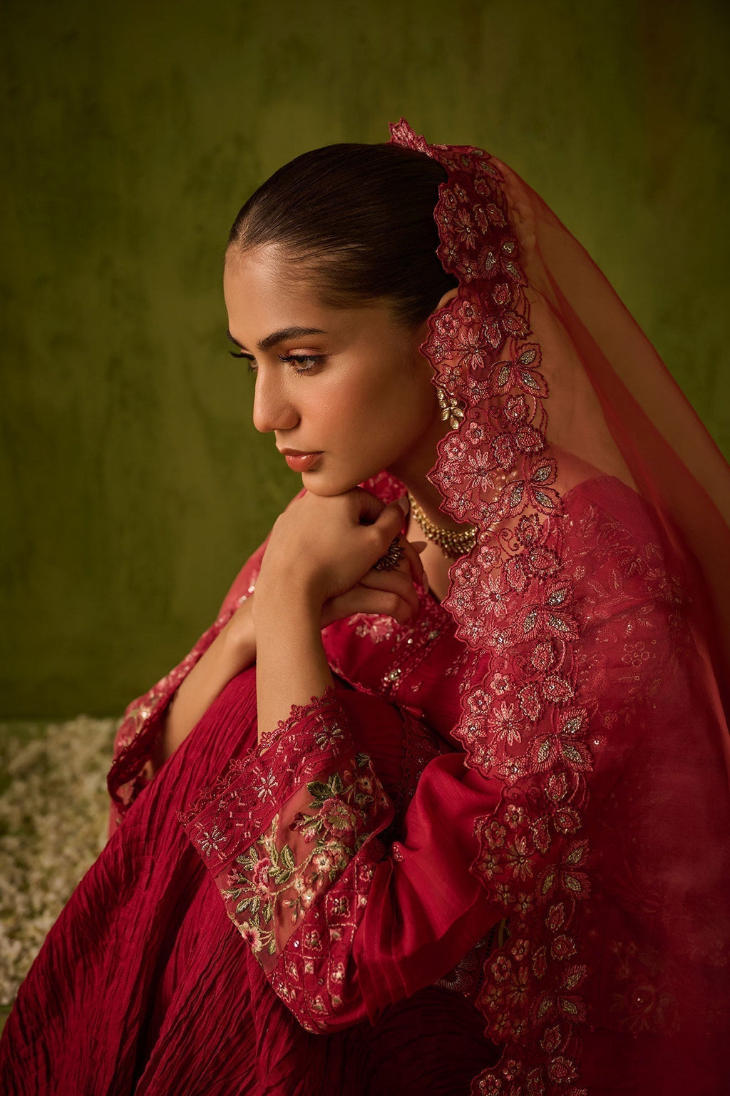 Dhanak | Festive Formals | SS24DU-3200 DARK-PINK 3Pcs - House Of Anaya