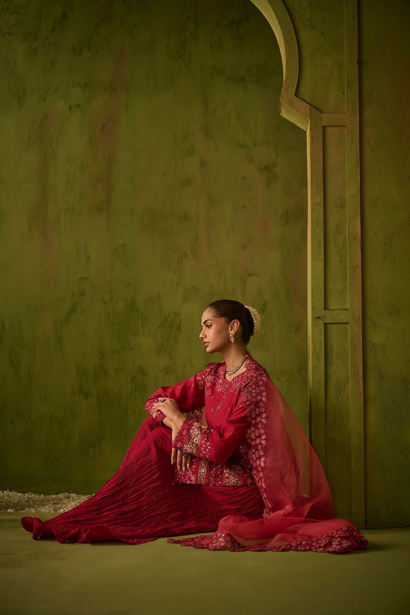 Dhanak | Festive Formals | SS24DU-3200 DARK-PINK 3Pcs - House Of Anaya