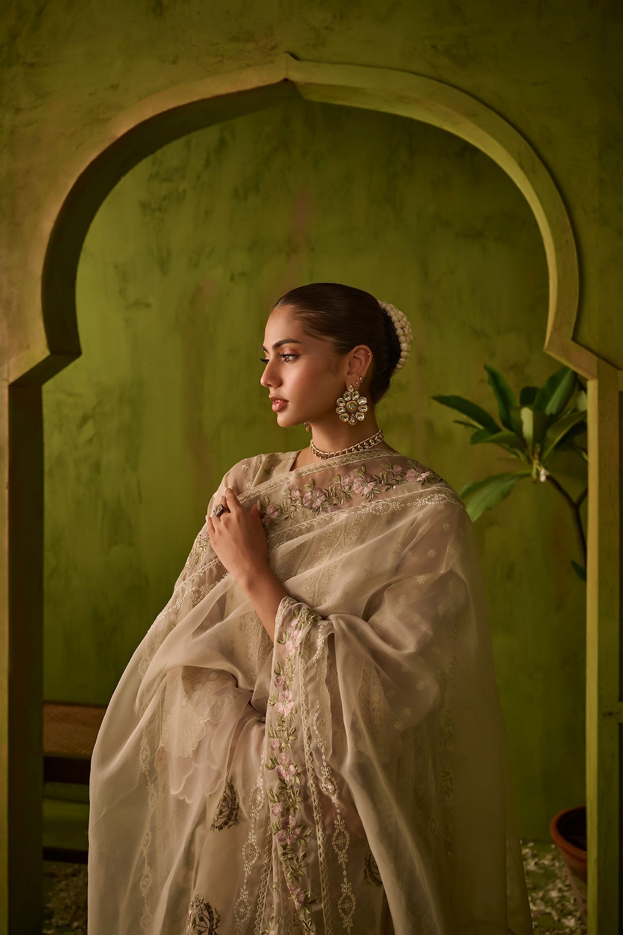 Dhanak | Festive Formals | SS24DU-3194 BEIGE 3Pcs - House Of Anaya