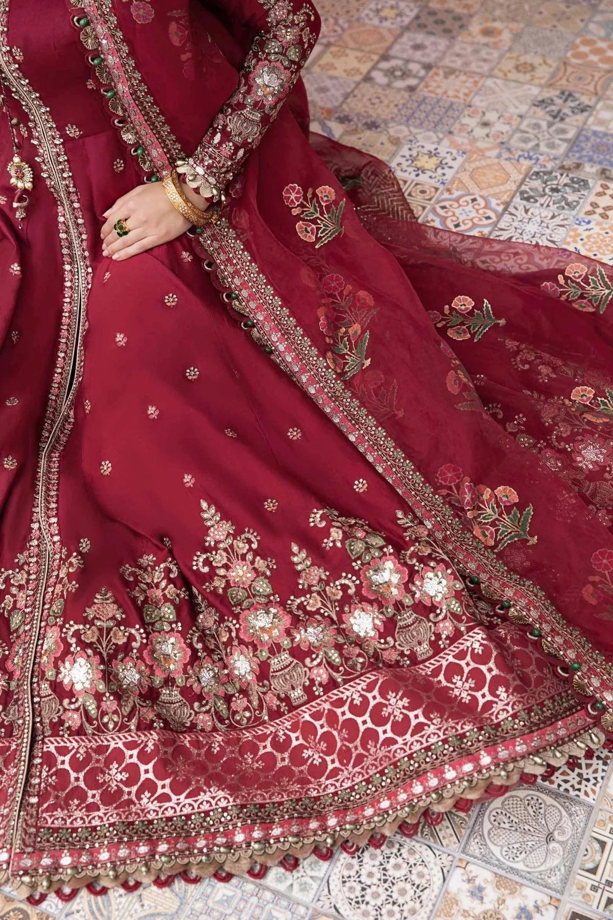 Maria B | Sateen Formals 23 | Maroon CST-708 - House Of Anaya
