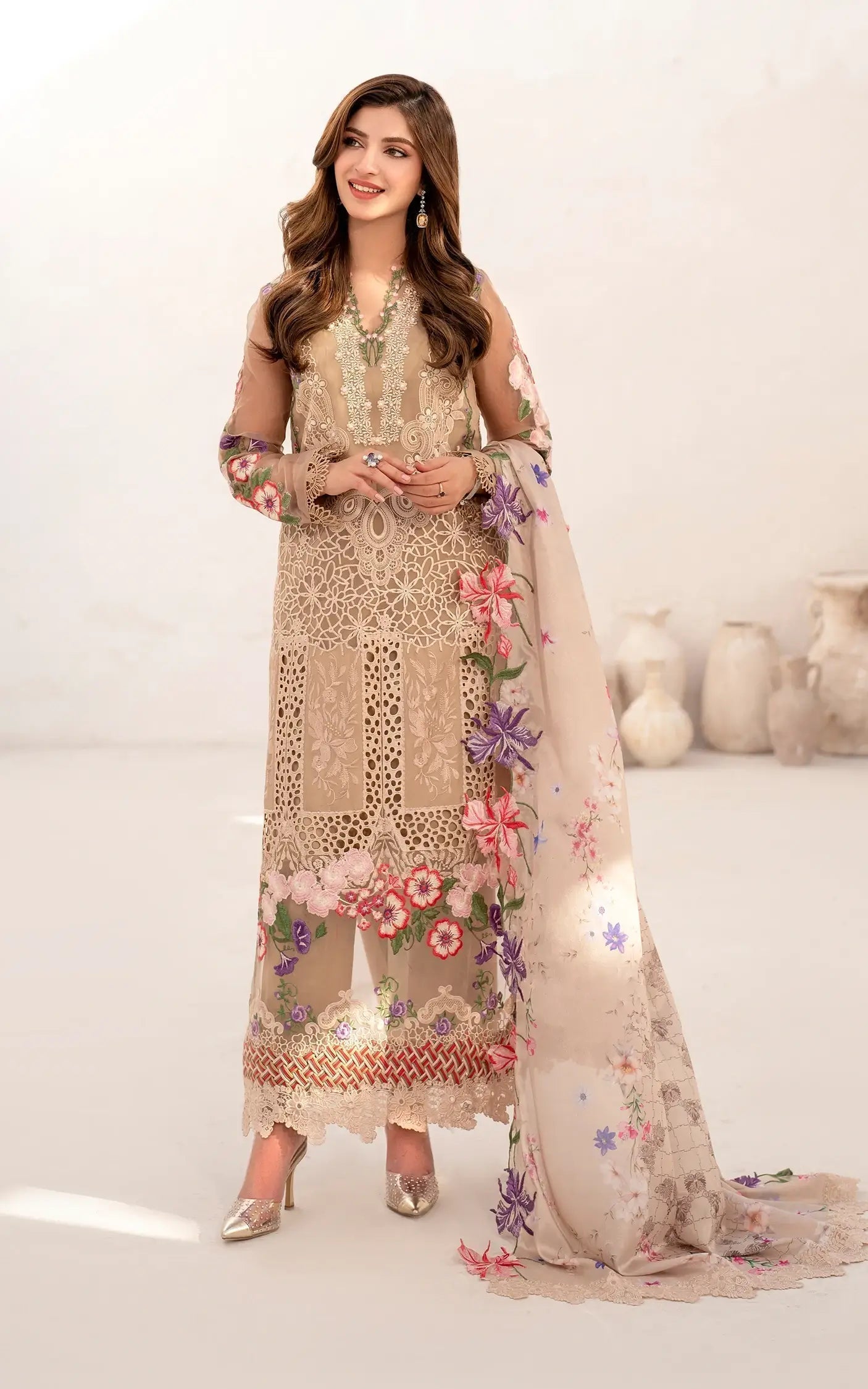 Asifa and Nabeel | Azalia Summer 25 | Carnation (AZL25-09) - Riwayat-e-Khas