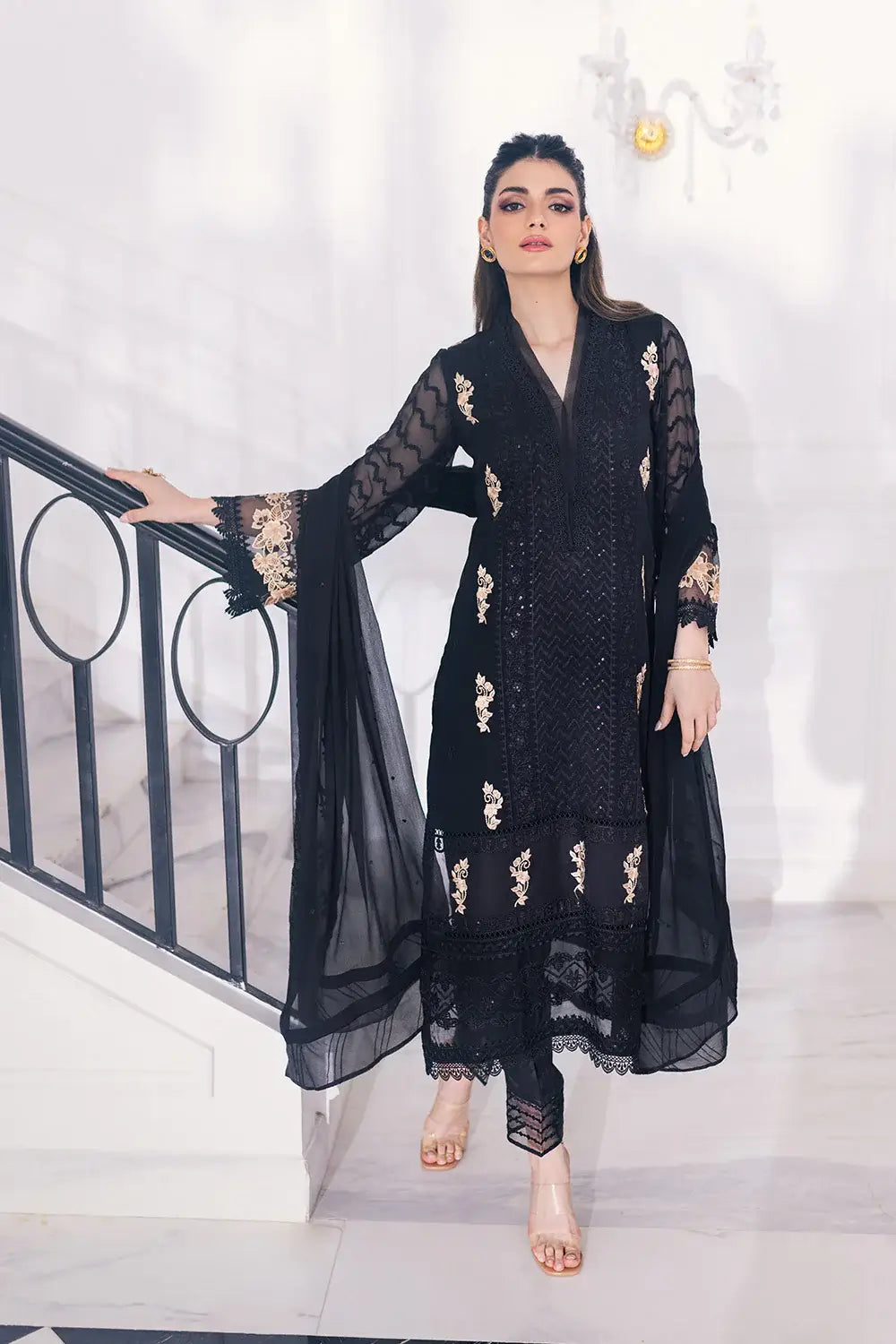 Azure | Embroidered Ensembles 23 | Cendre Muse - Riwayat-e-Khas