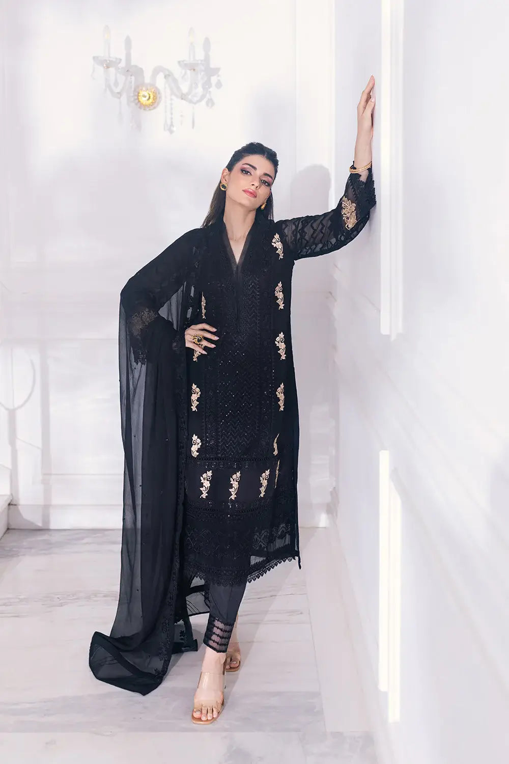 Azure | Embroidered Ensembles 23 | Cendre Muse - Riwayat-e-Khas