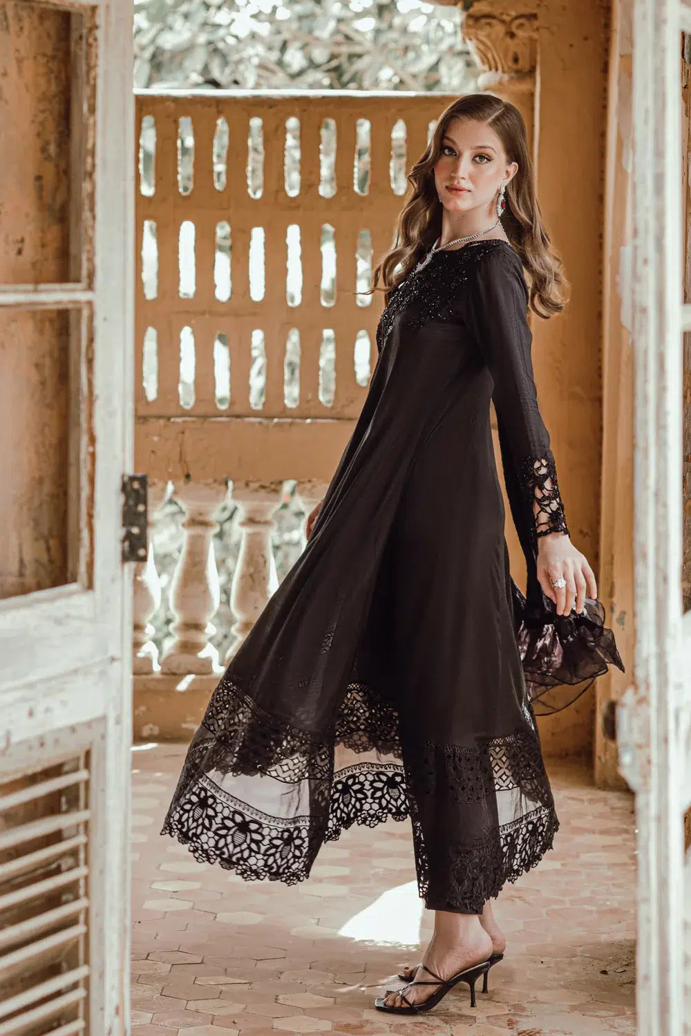 Azure | Embroidered Formals | Charcoal Muse - Riwayat-e-Khas