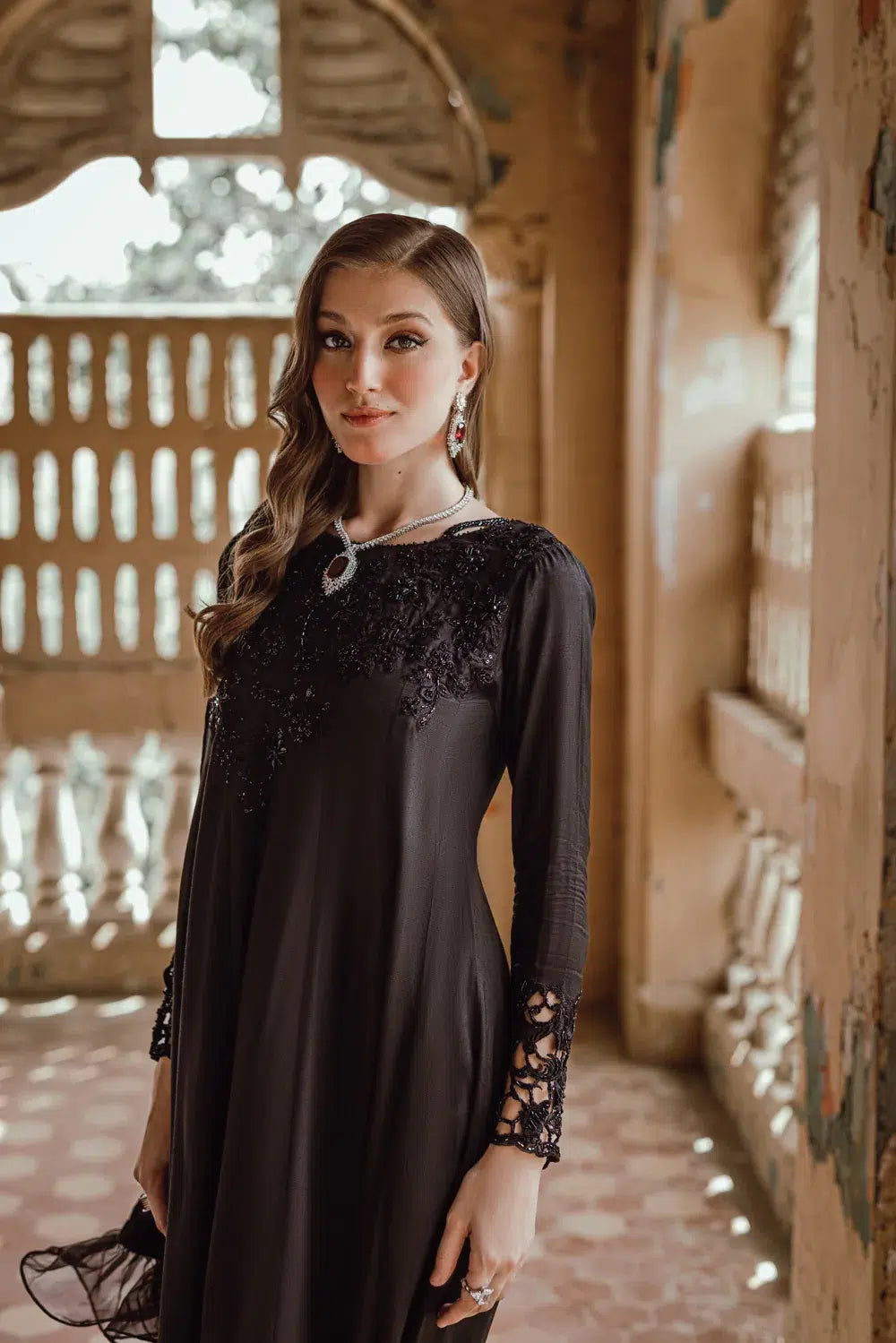 Azure | Embroidered Formals | Charcoal Muse - Riwayat-e-Khas