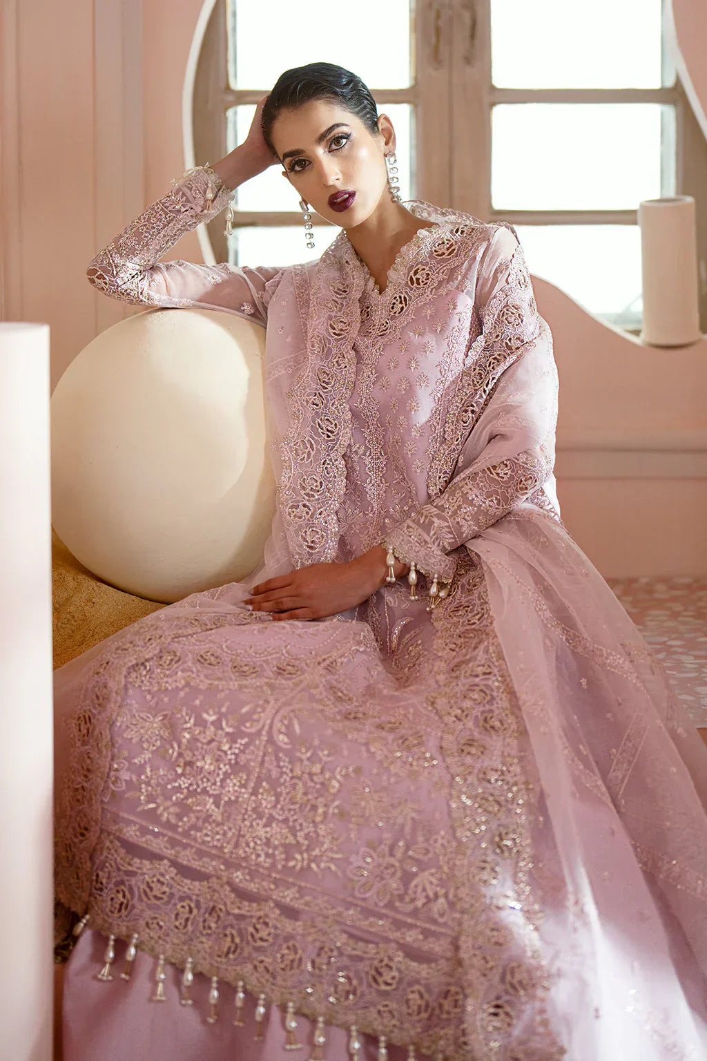 Ayzel Luminara Embroidered Organza 3Pc Suit AWF-06 CORA