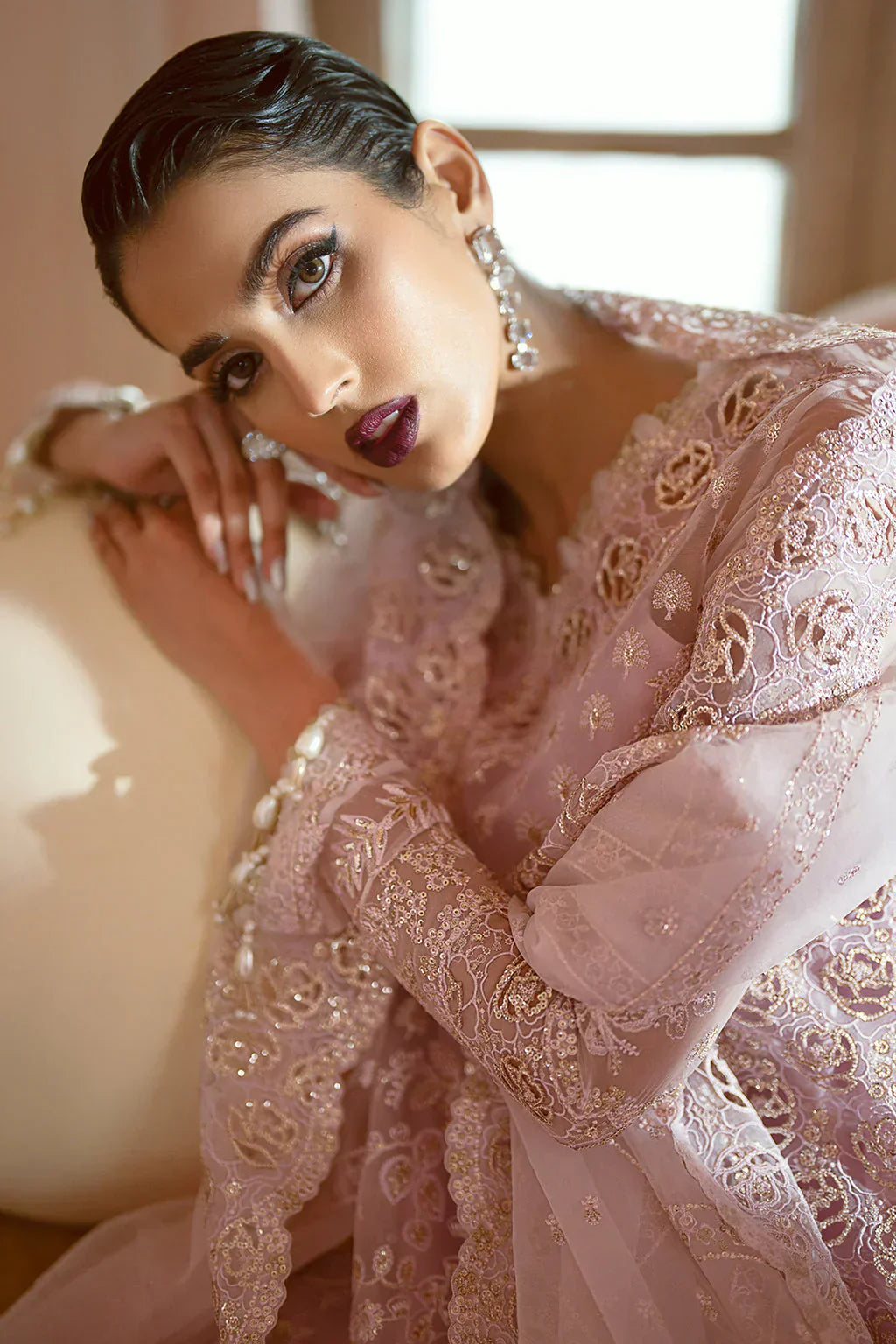Ayzel Luminara Embroidered Organza 3Pc Suit AWF-06 CORA