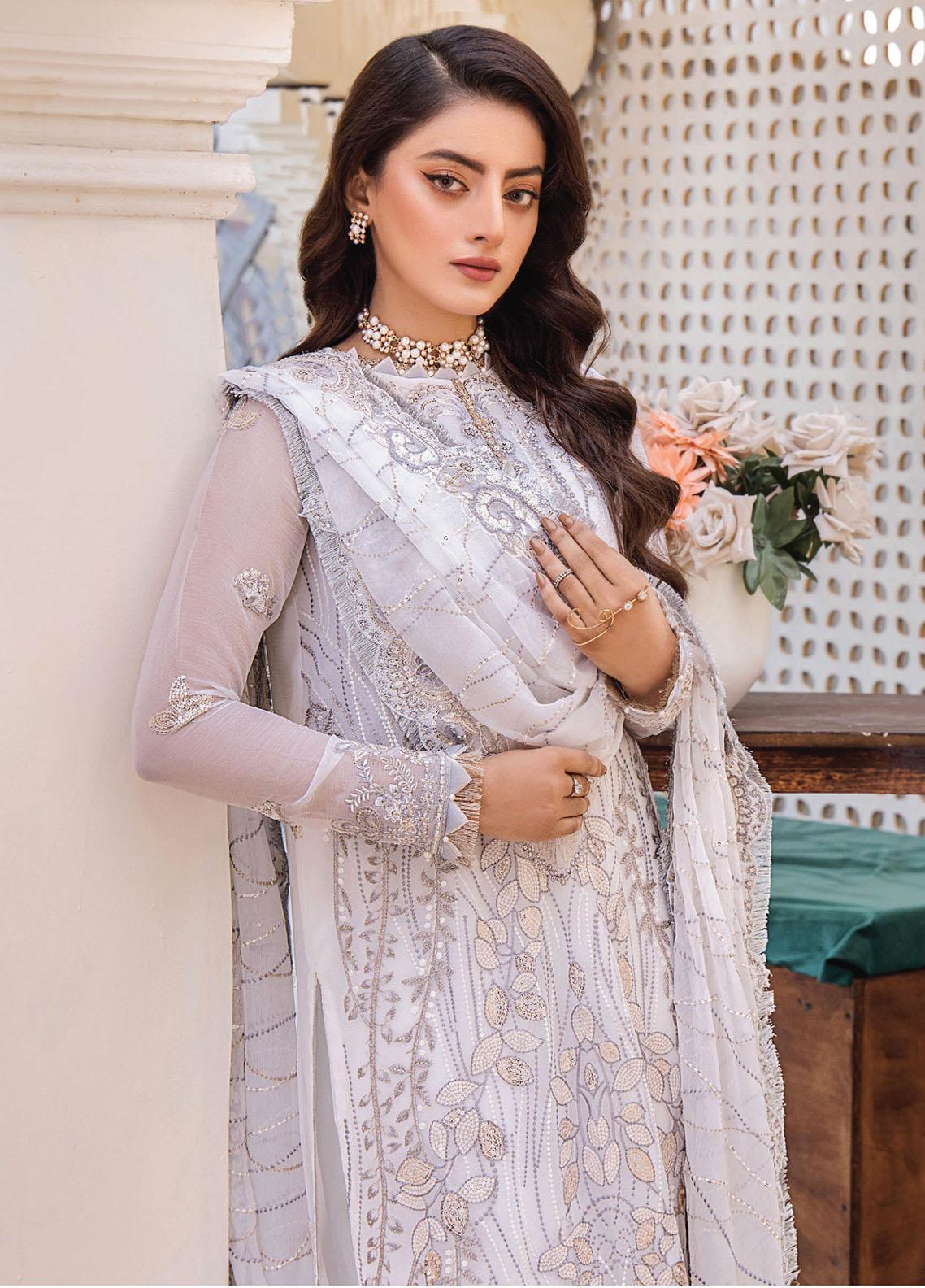 Pareesha by Humdum Embroidered Chiffon 3Pc Suit PS-02 - Riwayat-e-khas