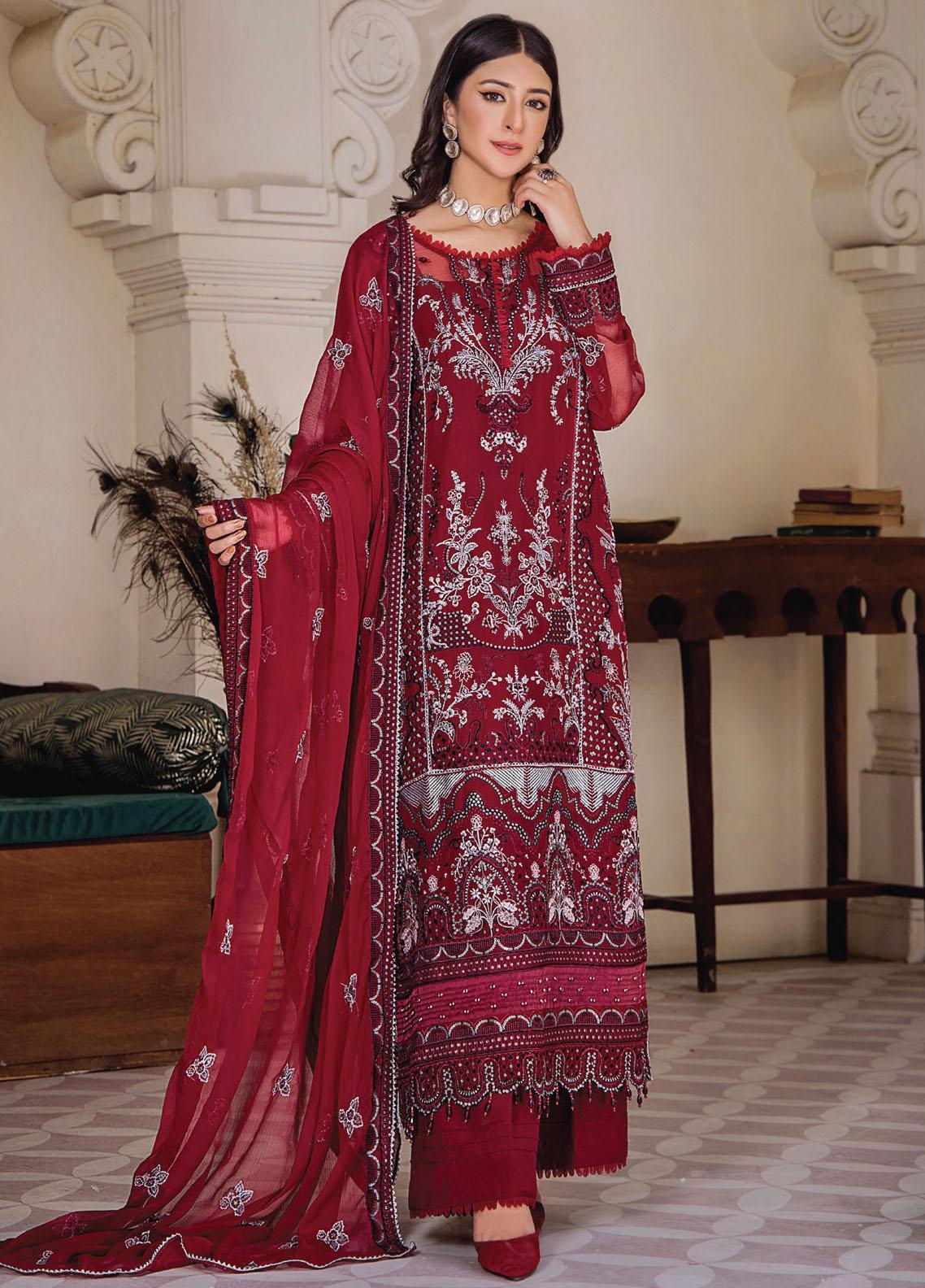 Pareesha by Humdum Embroidered Chiffon 3Pc Suit PS-03 - Riwayat-e-khas