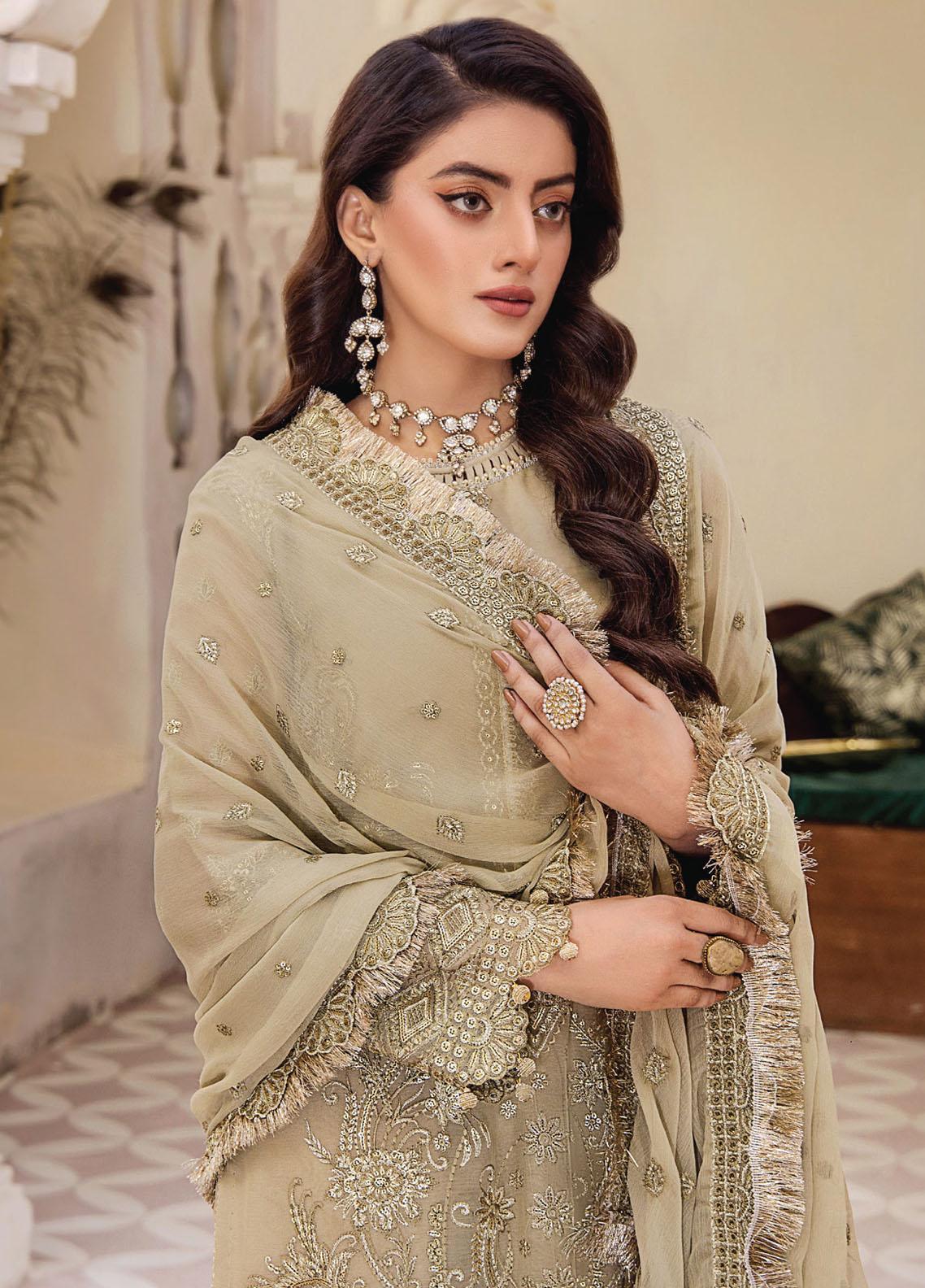 Pareesha by Humdum Embroidered Chiffon 3Pc Suit PS-09 - Riwayat-e-khas
