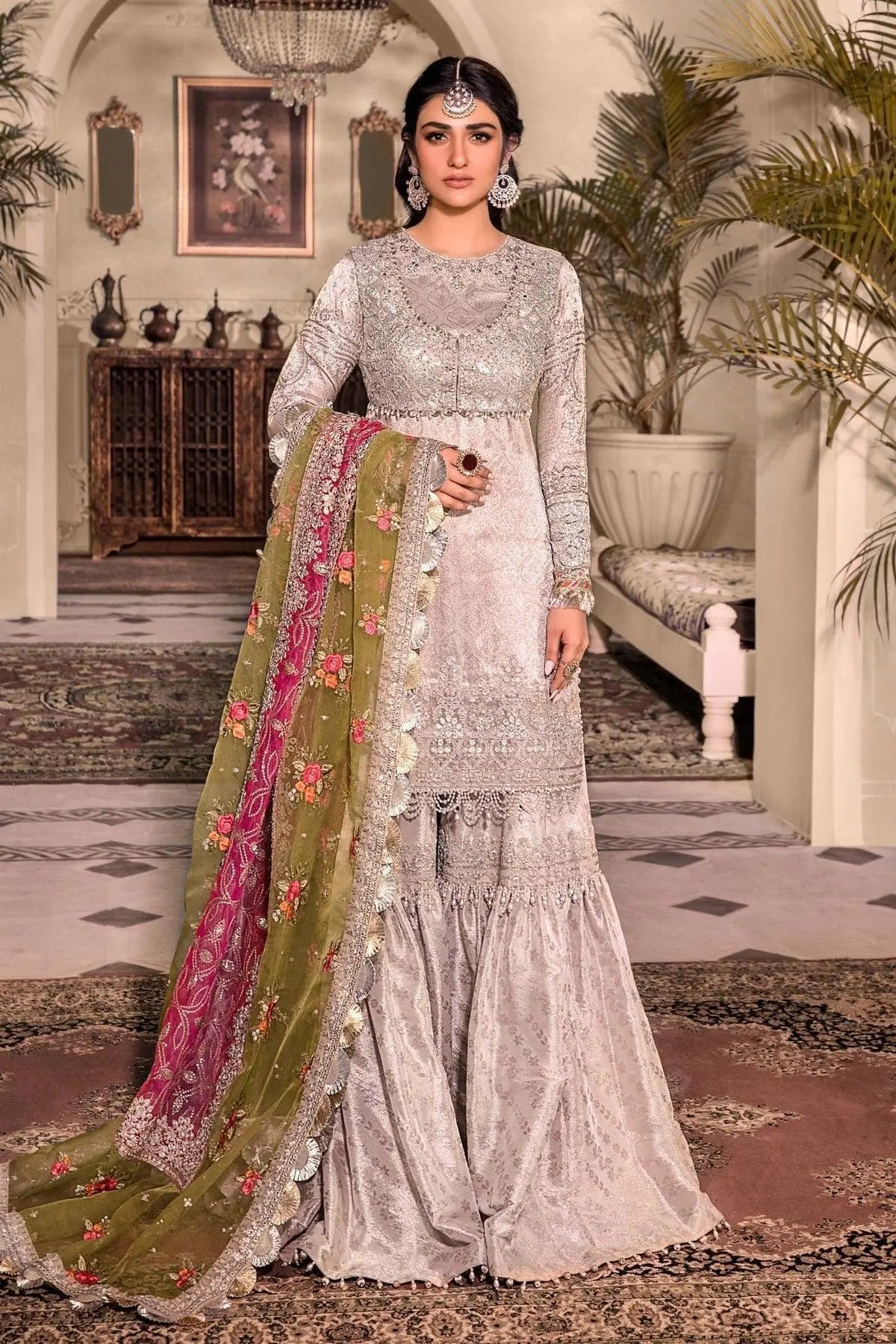 MARIA.B-MBROIDERED - Silver BD-2601 - House Of Anaya