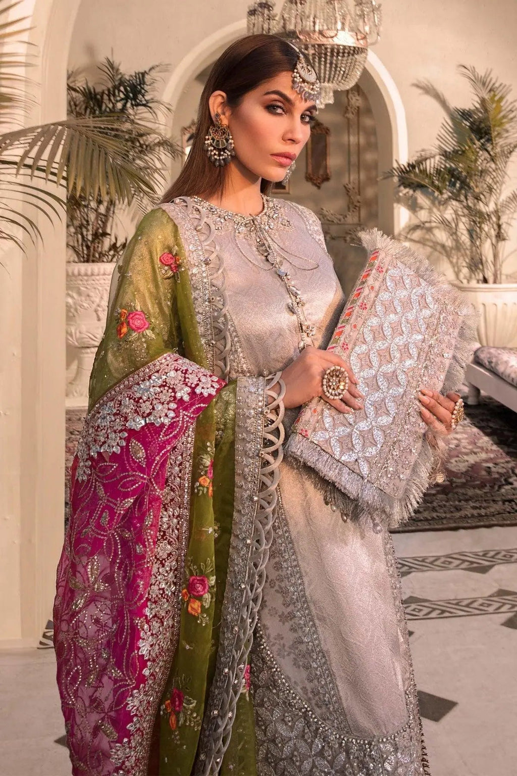 MARIA.B-MBROIDERED - Silver BD-2601 - House Of Anaya
