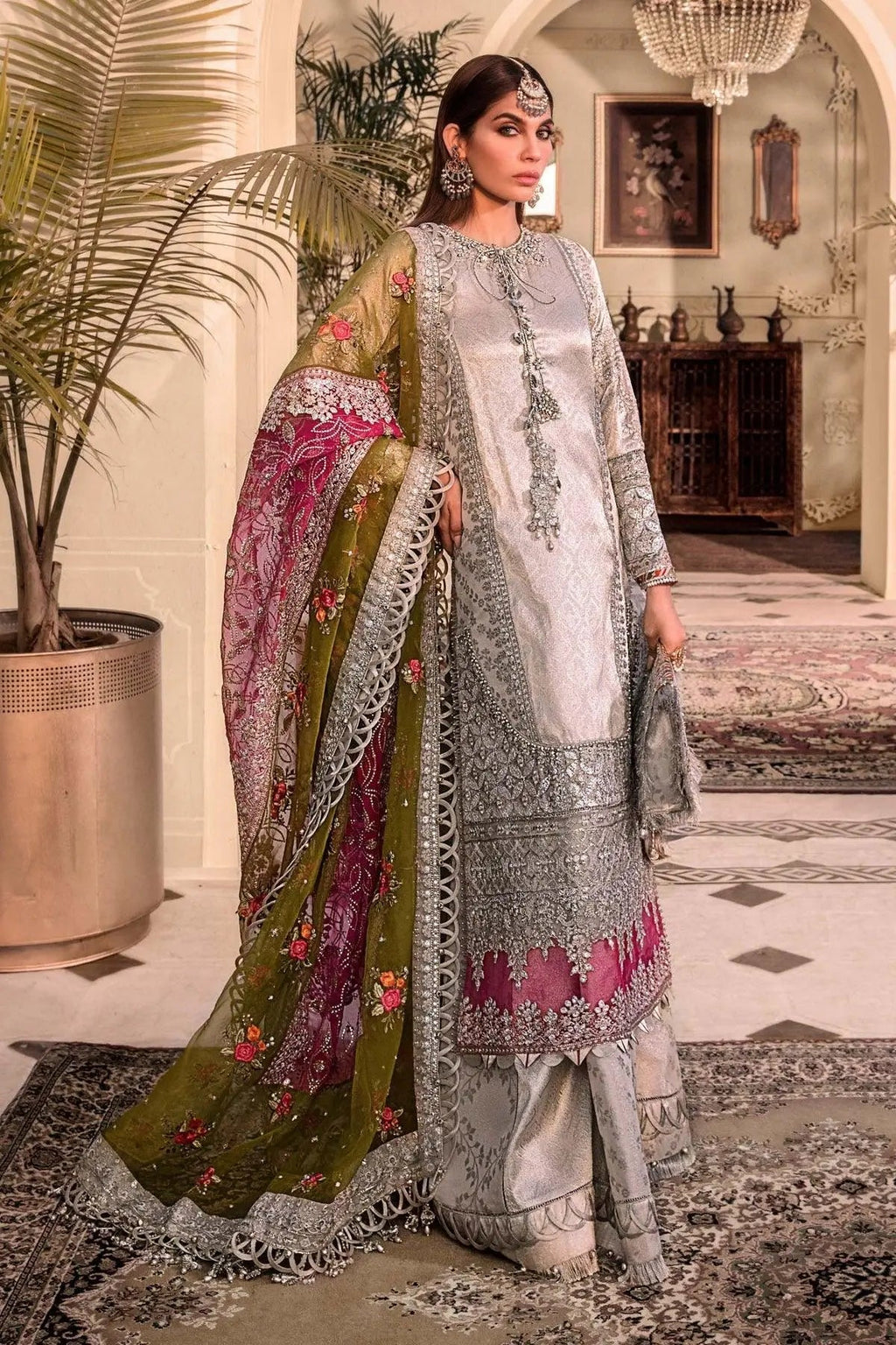 MARIA.B-MBROIDERED - Silver BD-2601 - House Of Anaya