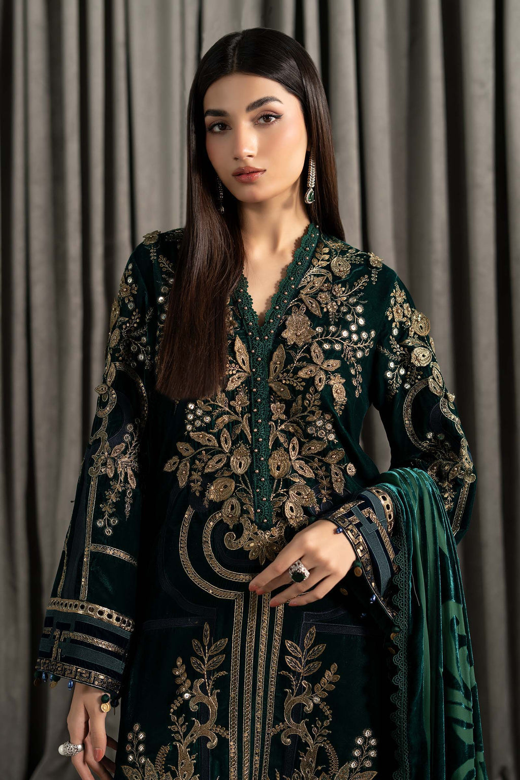 Maria B | Winter Luxe Pret 25 | WLS-1302-Emerald Green