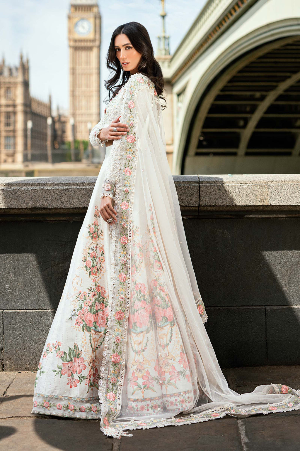 Maria B | Soiree Collection | Embroidered Raw Silk Suit WF-09-02-White