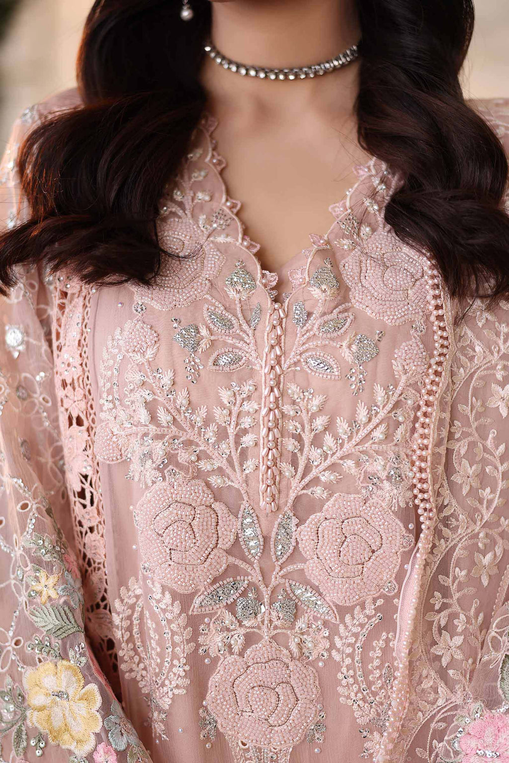 Maria b | Chiffon Formals 26 | MPC-26-104-Peach Pink