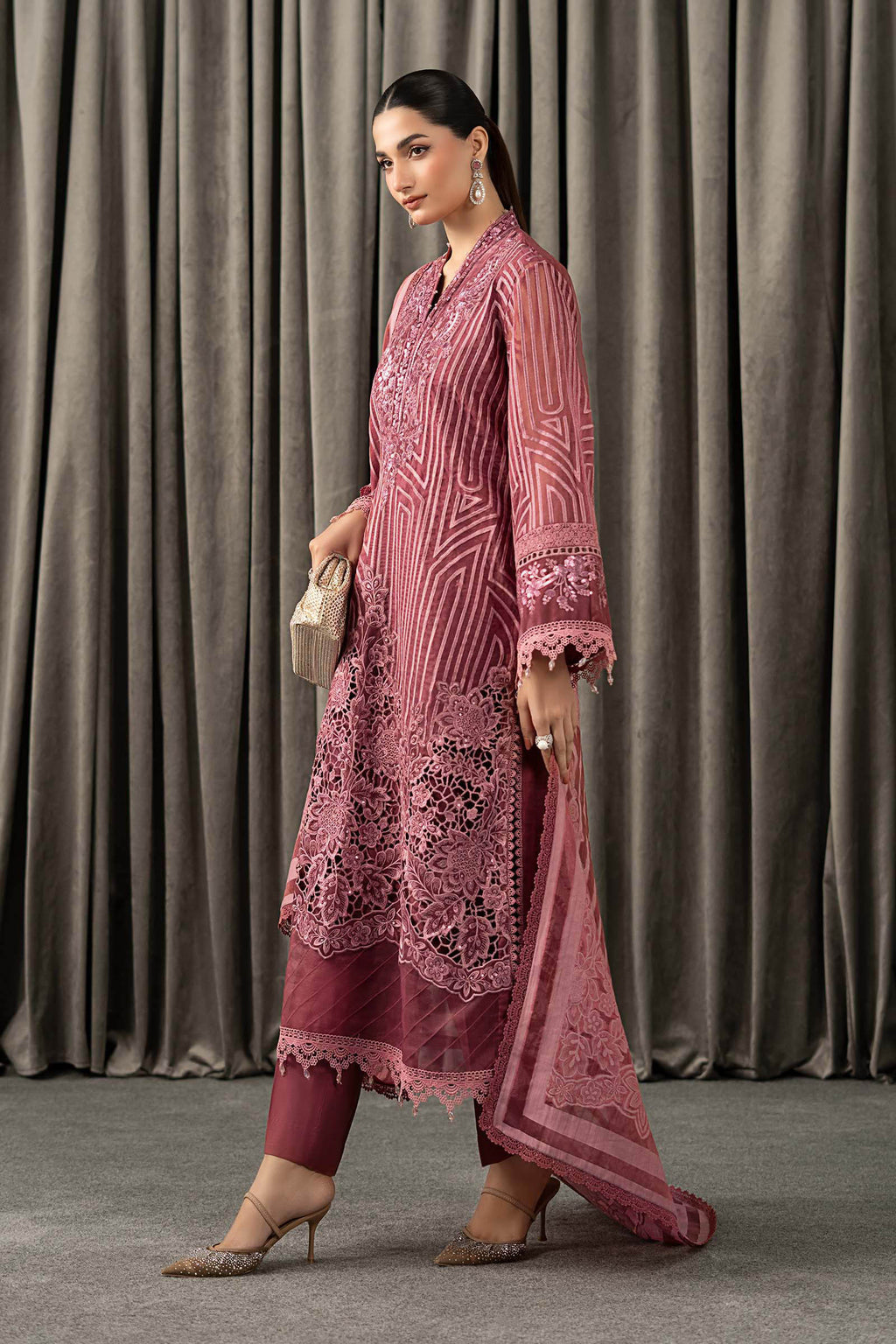 Maria B | Winter Luxe Pret 25 | WLS-1304-Ash Pink
