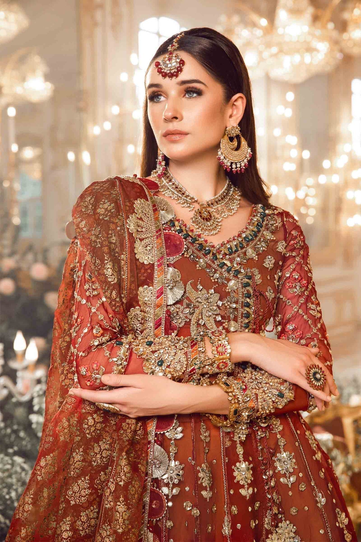 MARIA.B-MBROIDERED | Maroon BD-2705 - Riwayat-e-khas