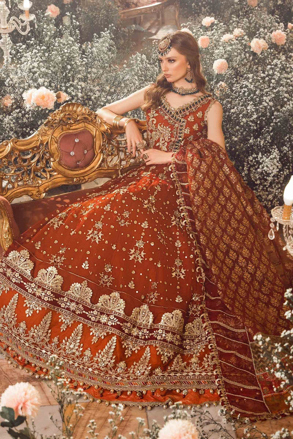 MARIA.B-MBROIDERED | Maroon BD-2705 - Riwayat-e-khas